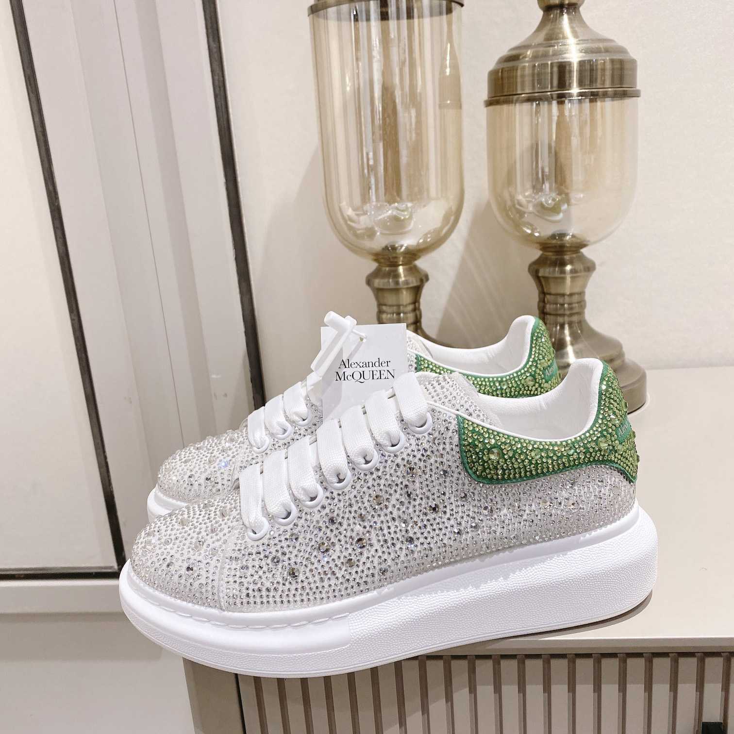 Alexander Mqueen Women's  Oversized Sneaker In White/Acid Green - DopestKickz
