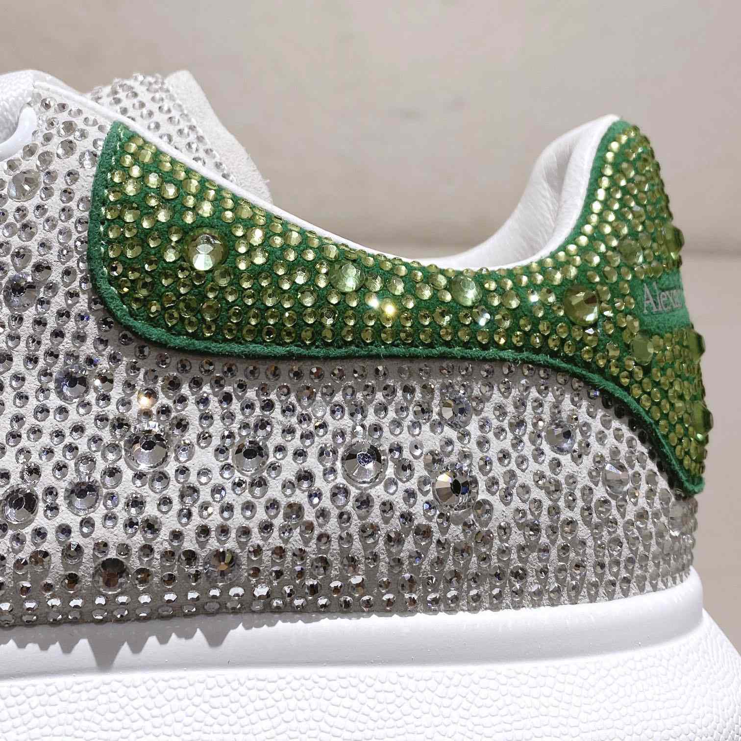 Alexander Mqueen Women's  Oversized Sneaker In White/Acid Green - DopestKickz