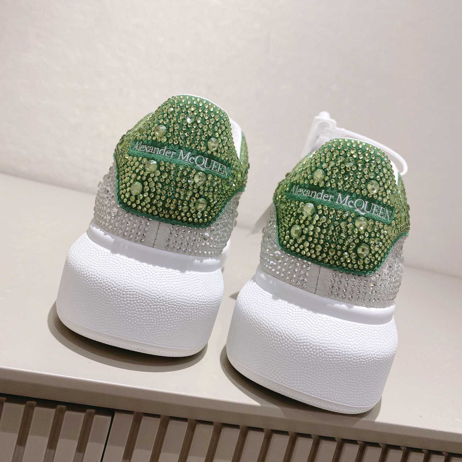 Alexander Mqueen Women's  Oversized Sneaker In White/Acid Green - DopestKickz