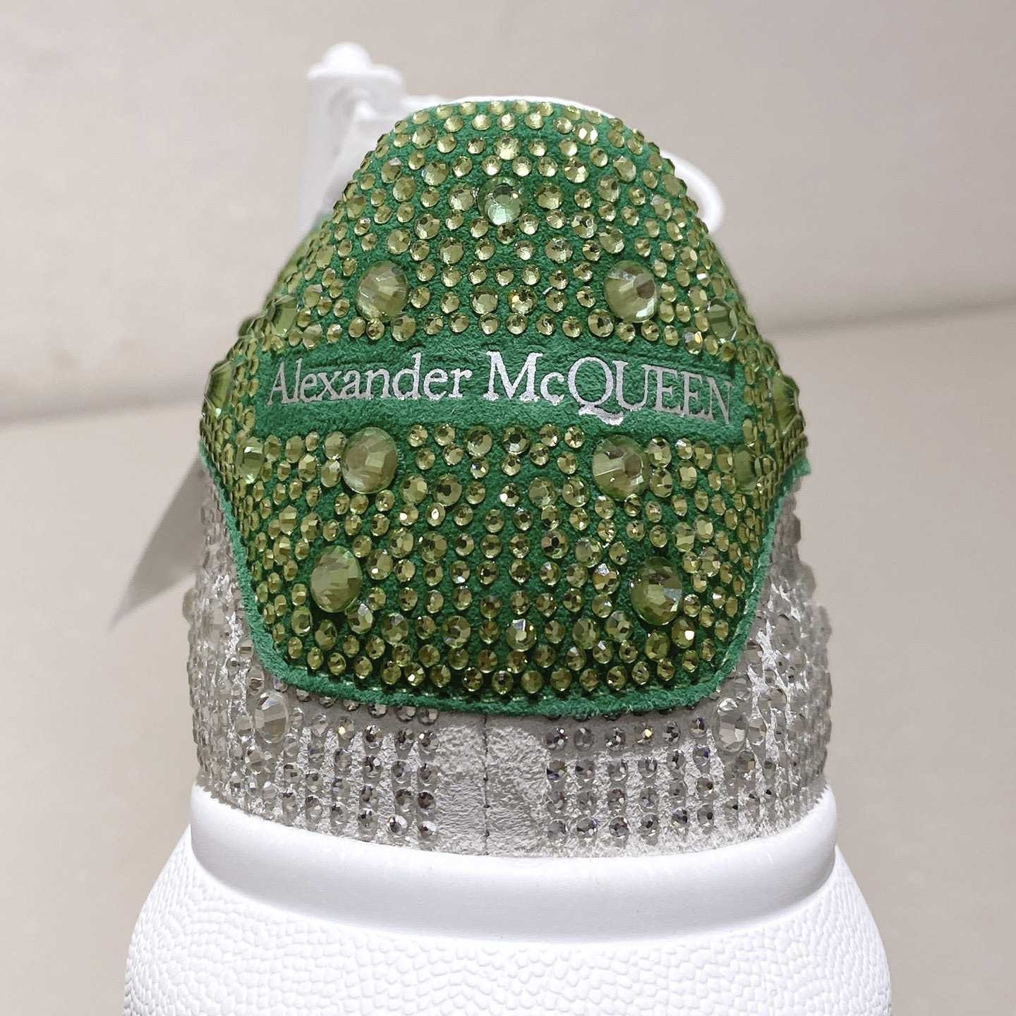Alexander Mqueen Women's  Oversized Sneaker In White/Acid Green - DopestKickz
