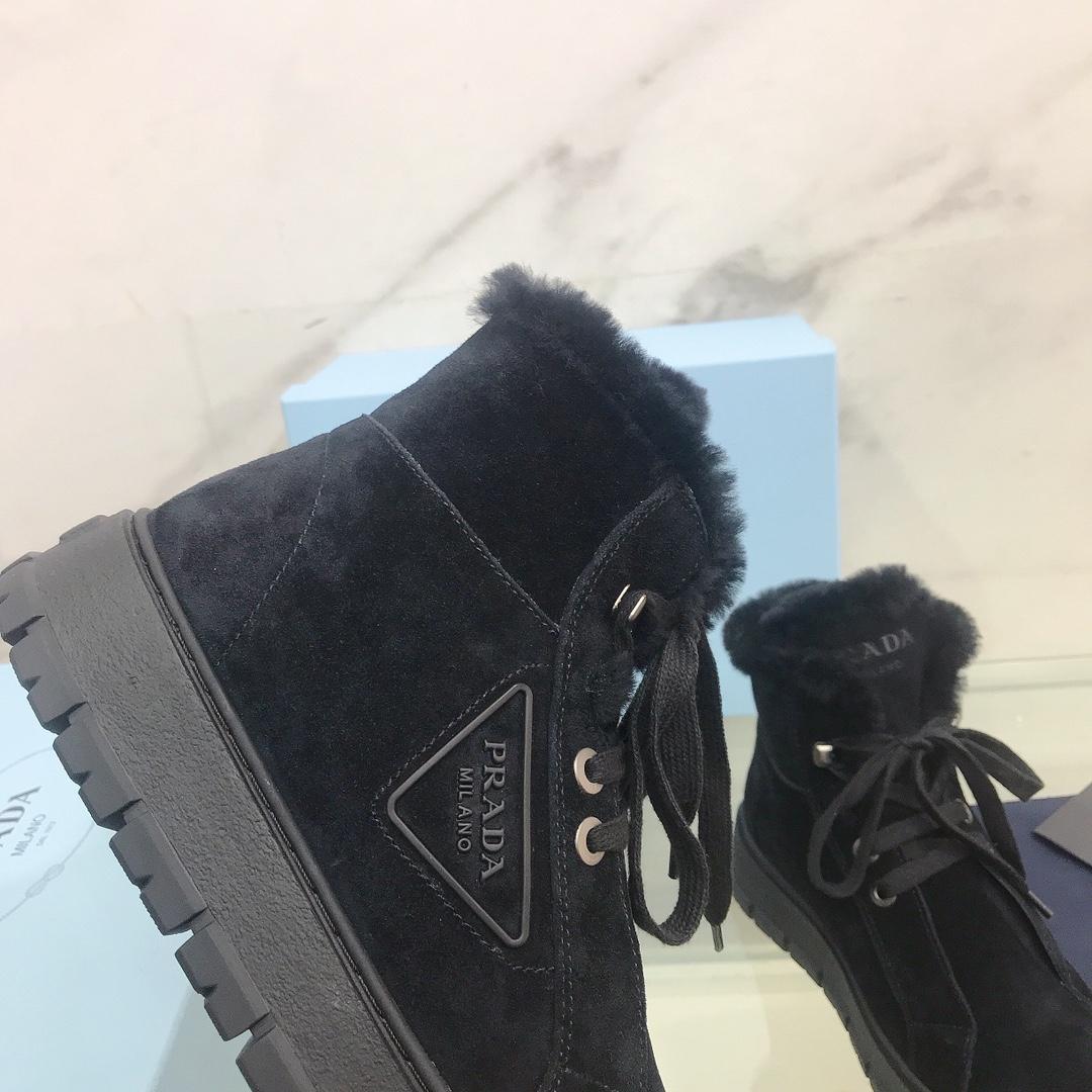 Prada Nylon Gabardine Lace-Up Booties - DopestKickz