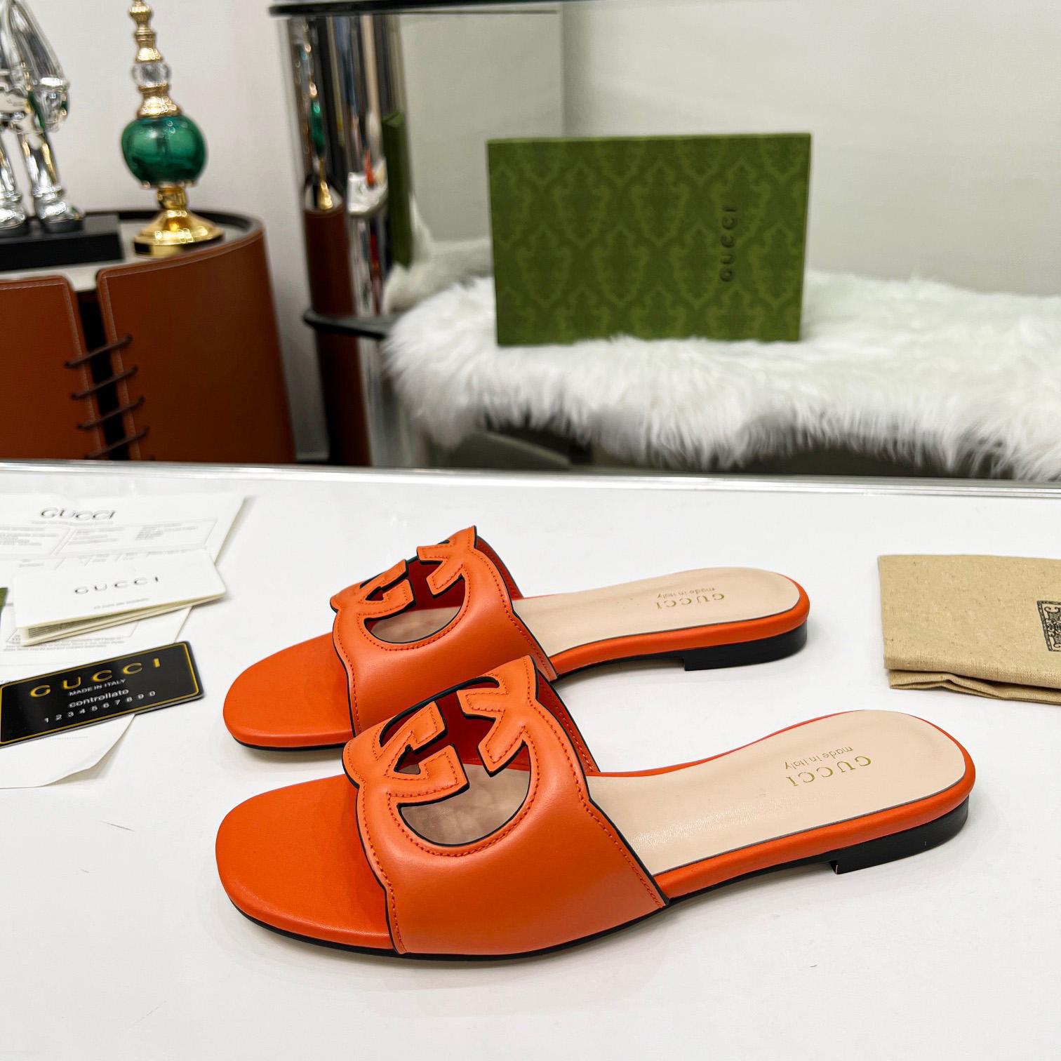 Gucci Women's Interlocking G Cut-Out Slide Sandal - DopestKickz