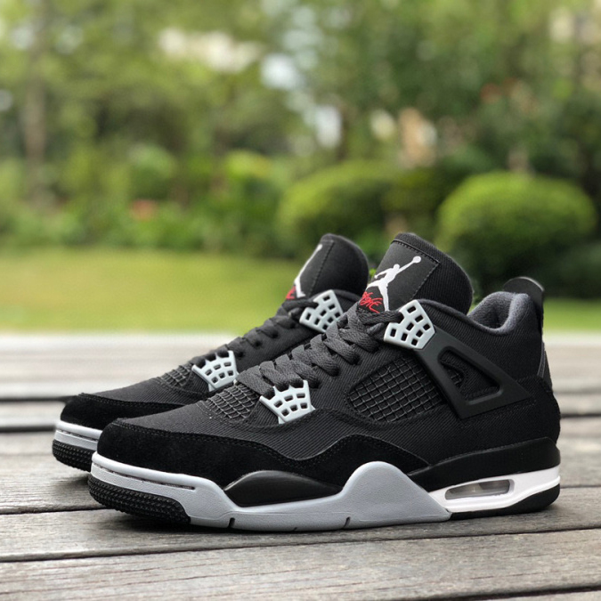 Air Jordan 4 Retro "Black Canvas" Sneakers      DH7138-006 - DopestKickz