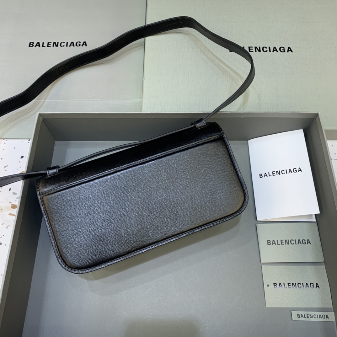 Balenciaga Women's Gossip Small Bag In Stripe Embossed Calfskin In Black(23.5-12.4-10.4cm) - DopestKickz