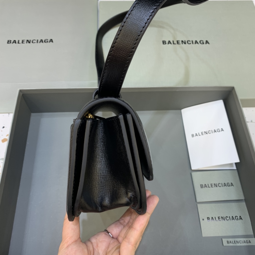 Balenciaga Women's Gossip Small Bag In Stripe Embossed Calfskin In Black(23.5-12.4-10.4cm) - DopestKickz