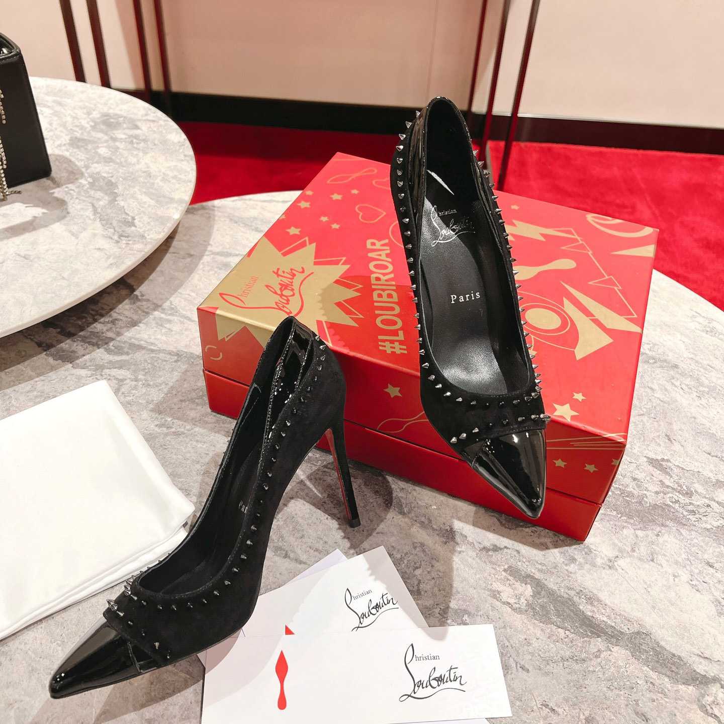 Christian Louboutin Duvette Spikes Pump   100mm - DopestKickz