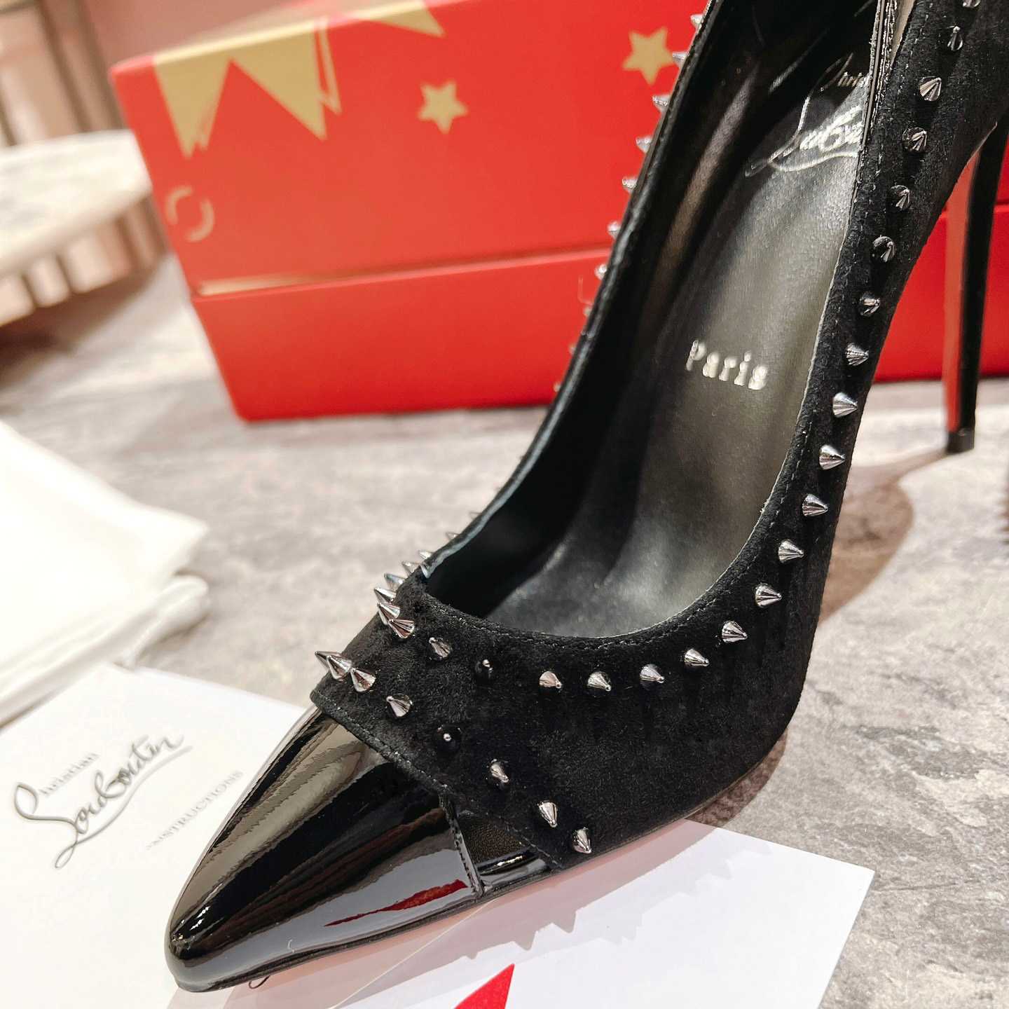 Christian Louboutin Duvette Spikes Pump   100mm - DopestKickz