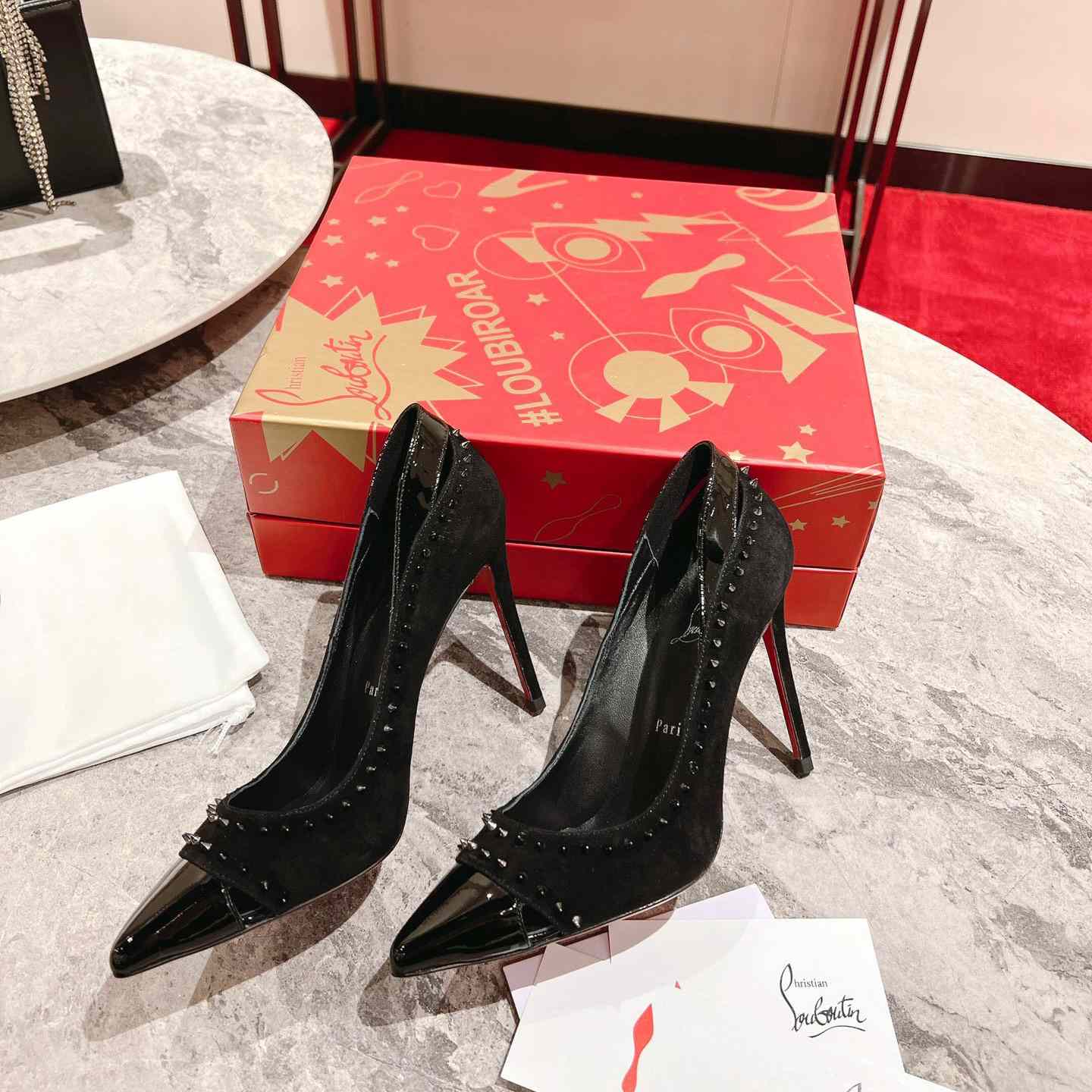 Christian Louboutin Duvette Spikes Pump   100mm - DopestKickz