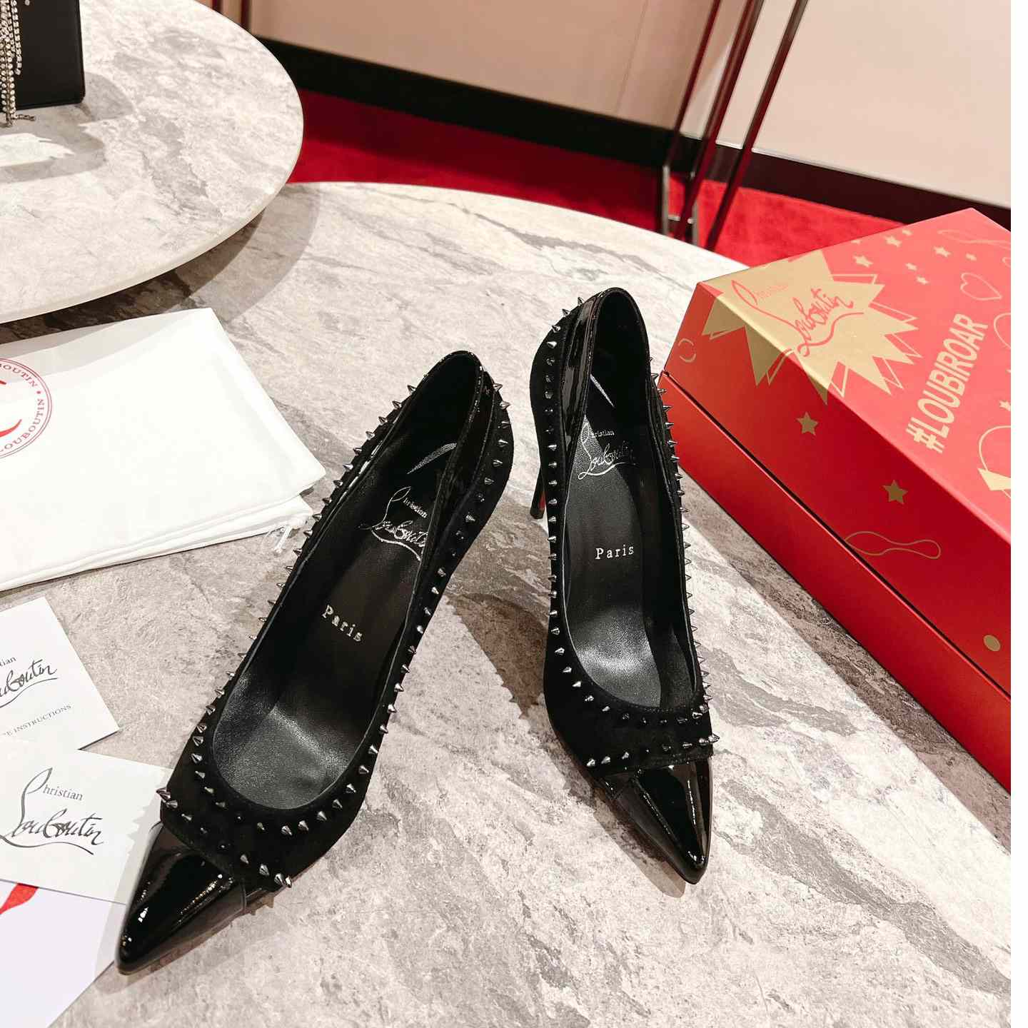 Christian Louboutin Duvette Spikes Pump   100mm - DopestKickz