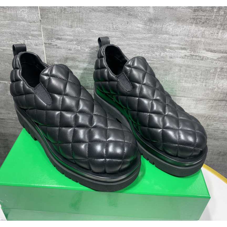 Bottega Veneta Men's Black Quilted Slip On Shoes - DopestKickz