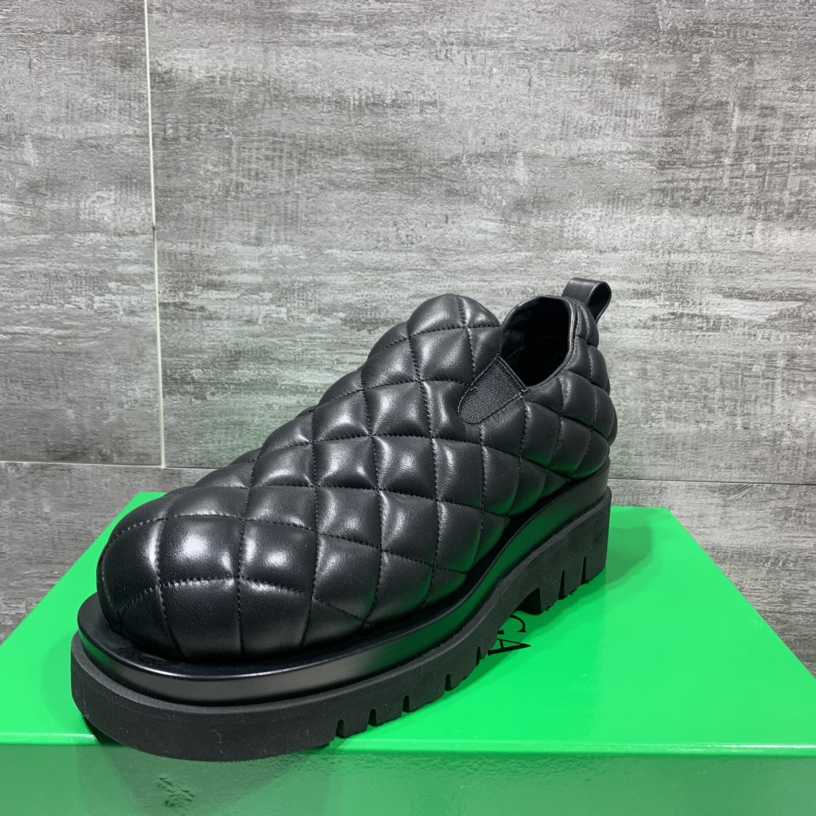 Bottega Veneta Men's Black Quilted Slip On Shoes - DopestKickz