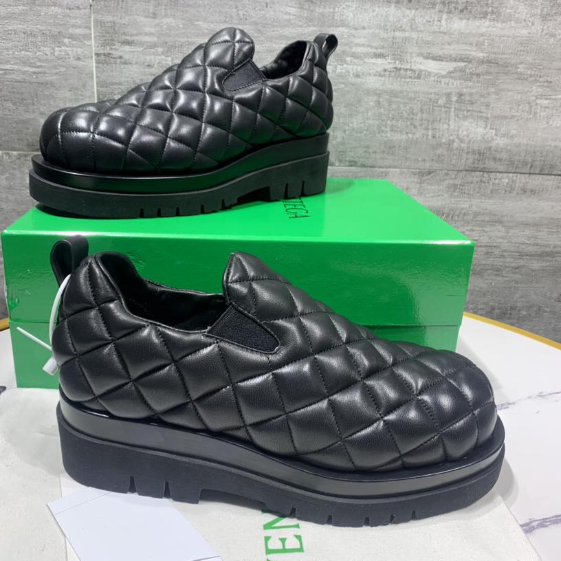 Bottega Veneta Men's Black Quilted Slip On Shoes - DopestKickz