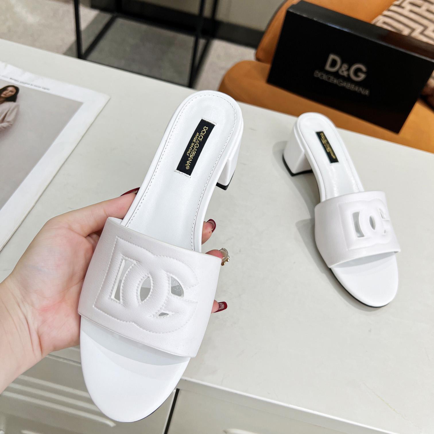 Dolce & Gabbana Calfskin Mules With DG Millennials Logo - DopestKickz