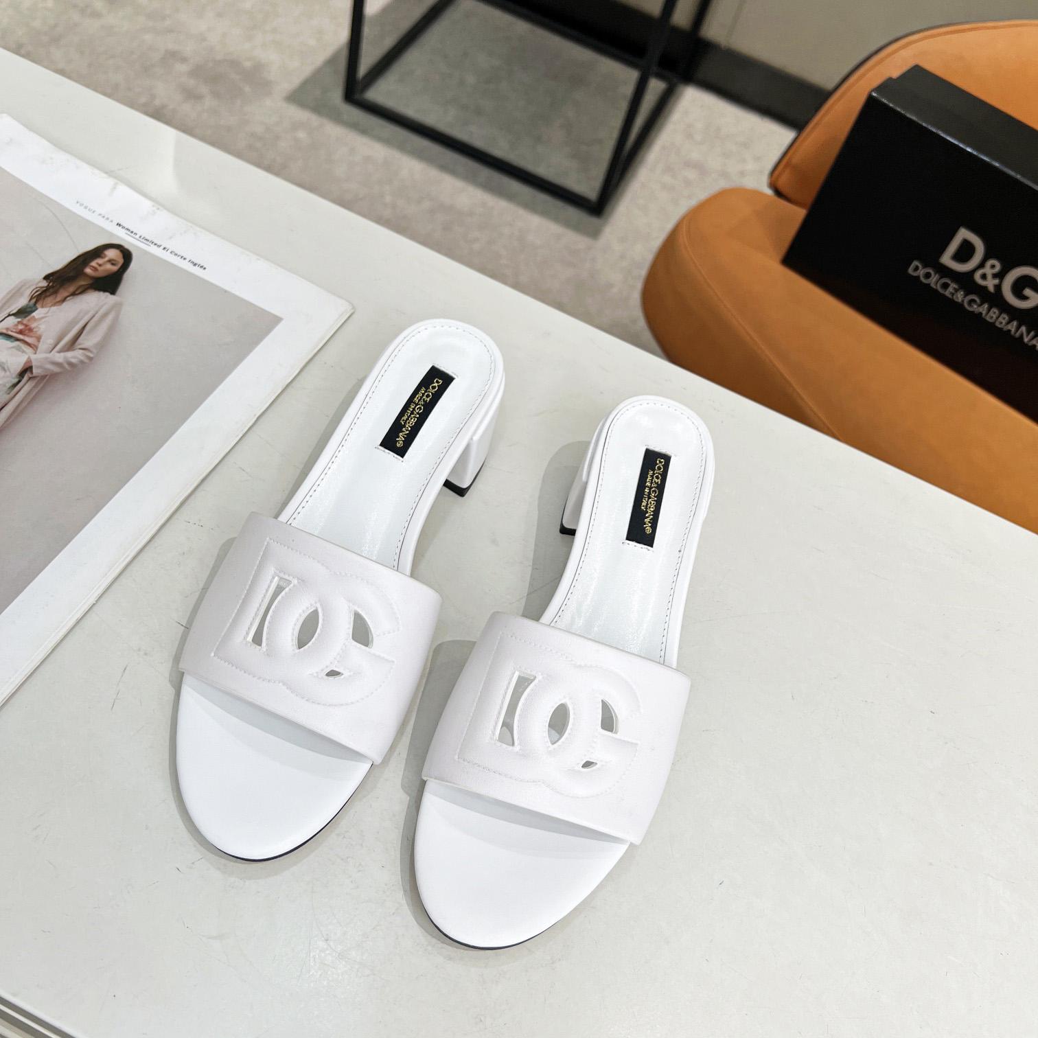 Dolce & Gabbana Calfskin Mules With DG Millennials Logo - DopestKickz