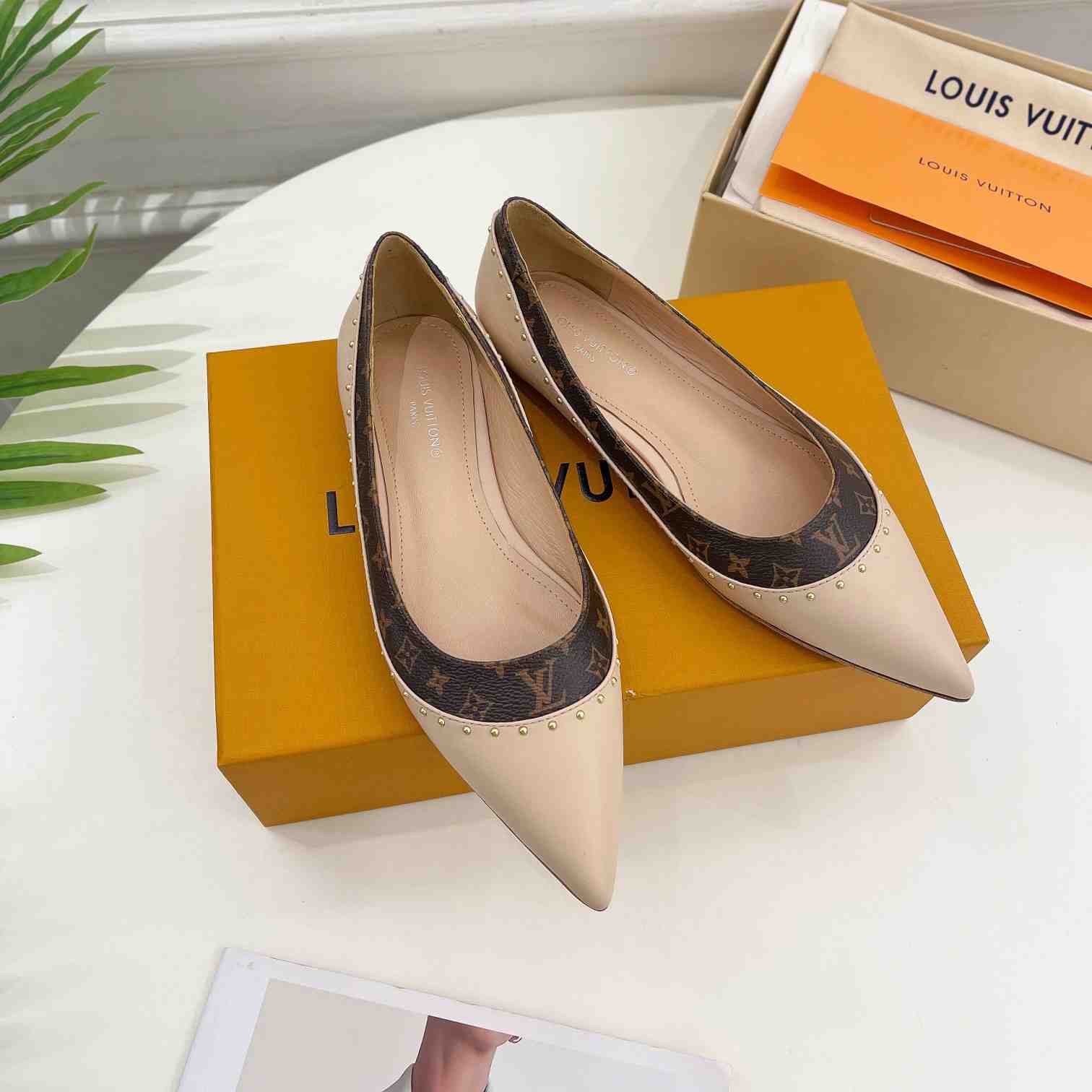Louis Vuitton Signature Flat Ballerina    - DopestKickz