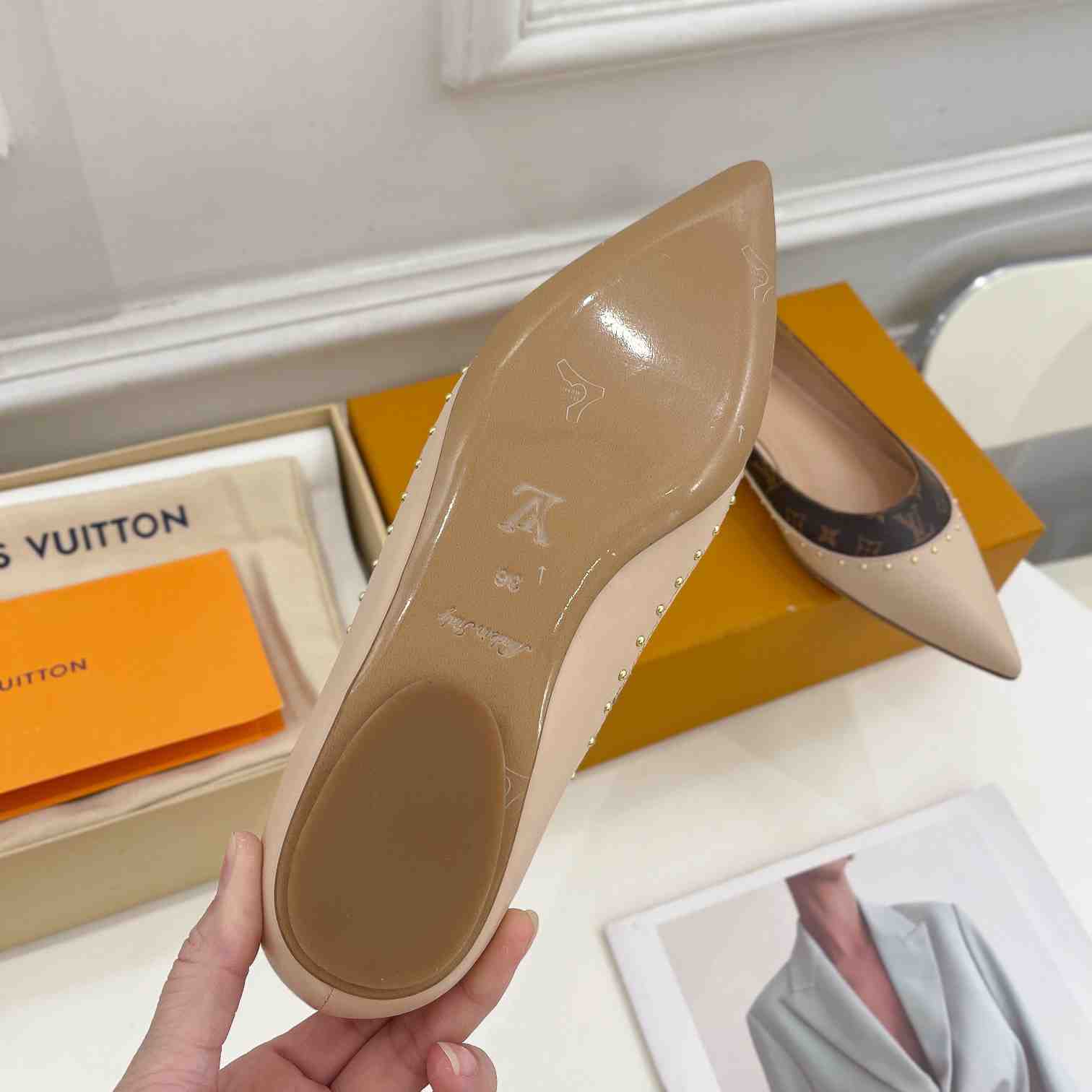 Louis Vuitton Signature Flat Ballerina    - DopestKickz