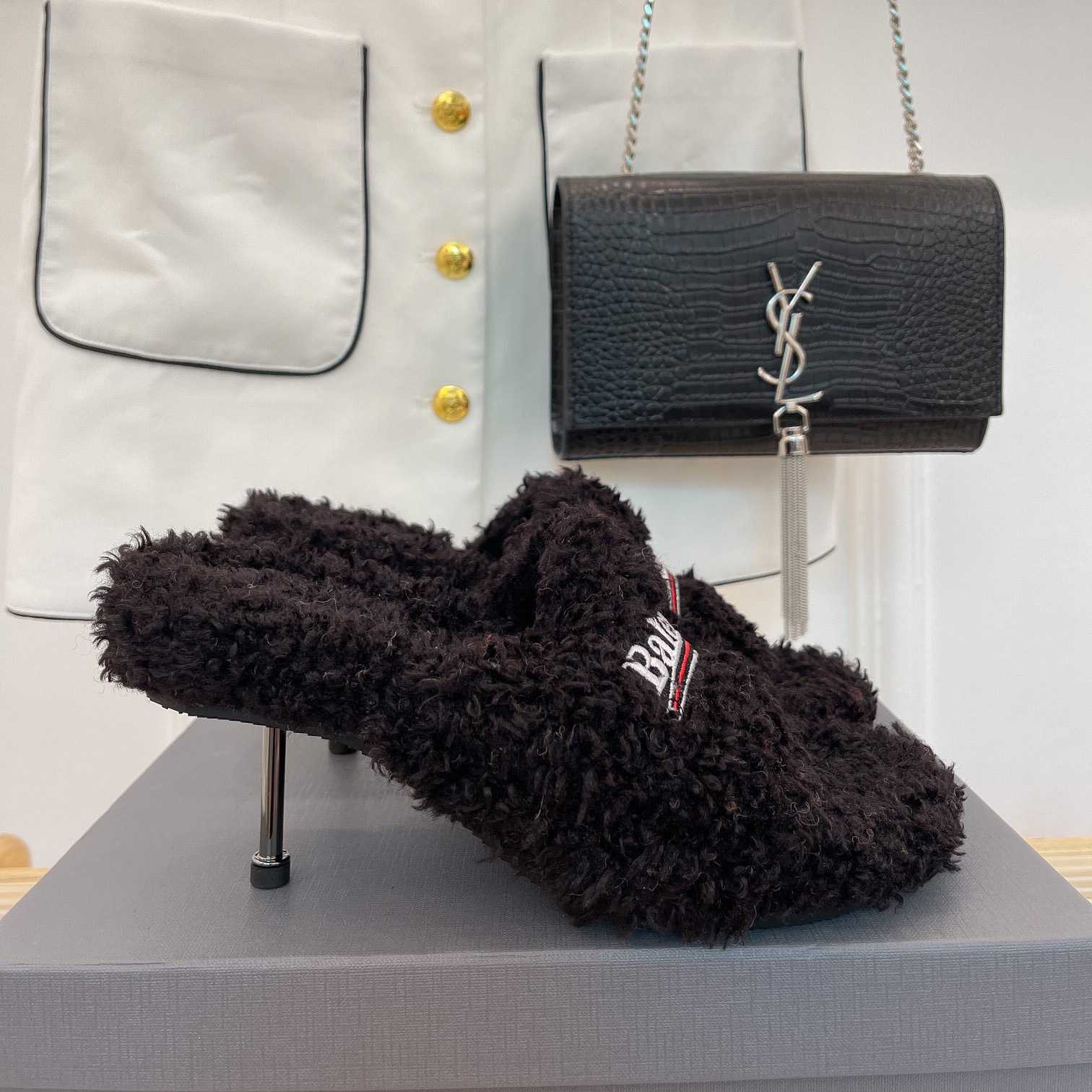 Balenciaga Furry Sandals - DopestKickz