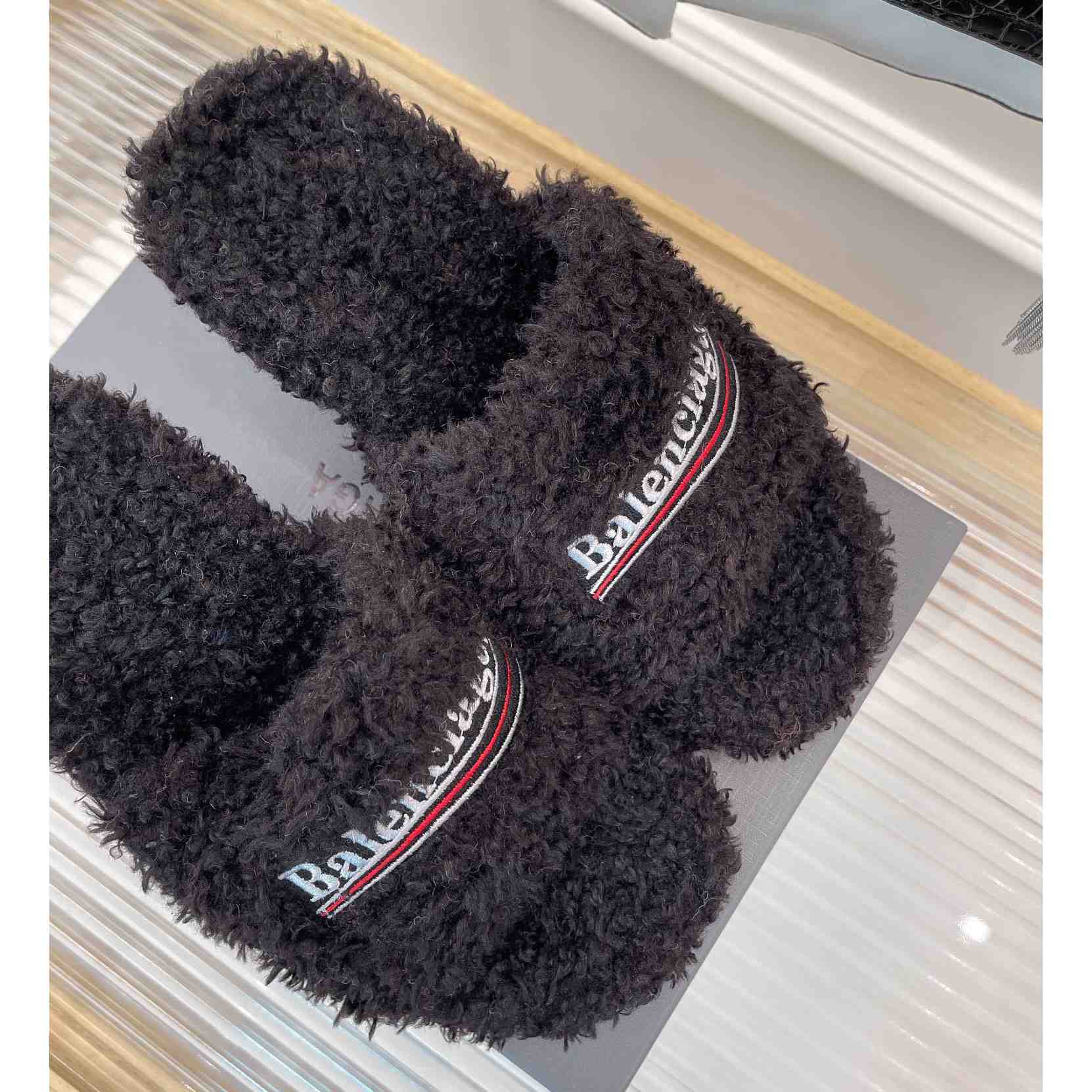 Balenciaga Furry Sandals - DopestKickz