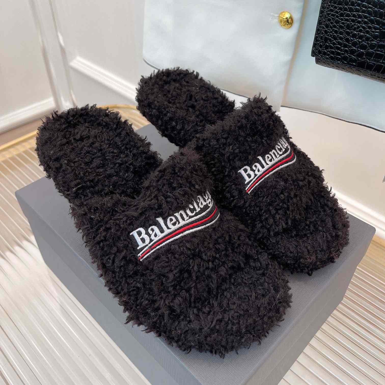 Balenciaga Furry Sandals - DopestKickz