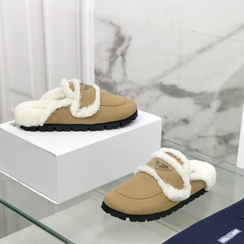 Prada Shearling Slippers - DopestKickz