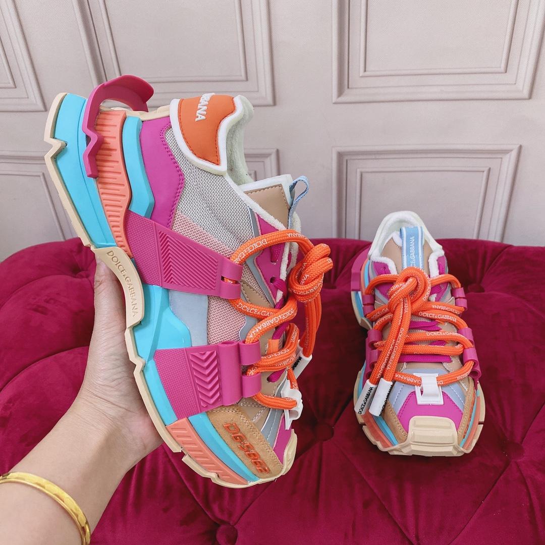 Dolce & Gabbana Mixed-Material Space Sneakers - DopestKickz