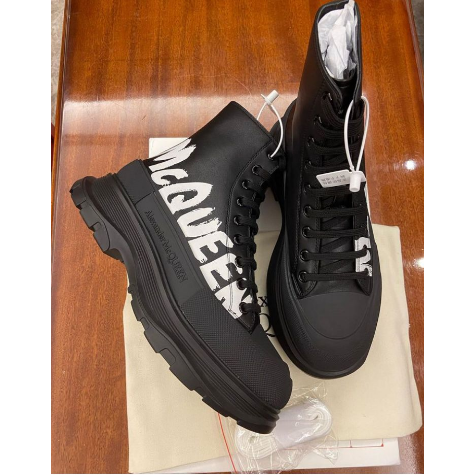 Alexander Mqueen Tread Slick Boot In Black/White - DopestKickz