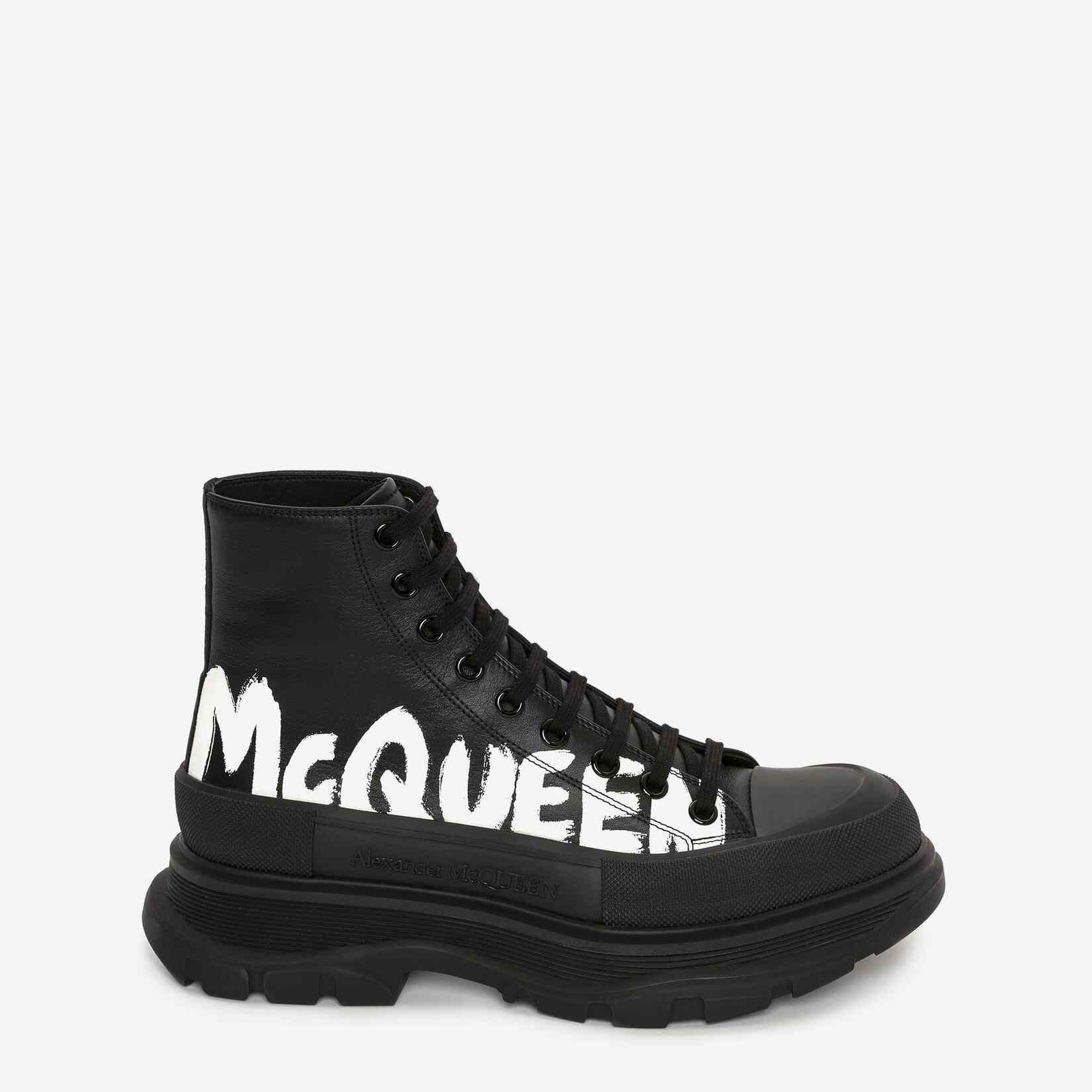 Alexander Mqueen Tread Slick Boot In Black/White - DopestKickz