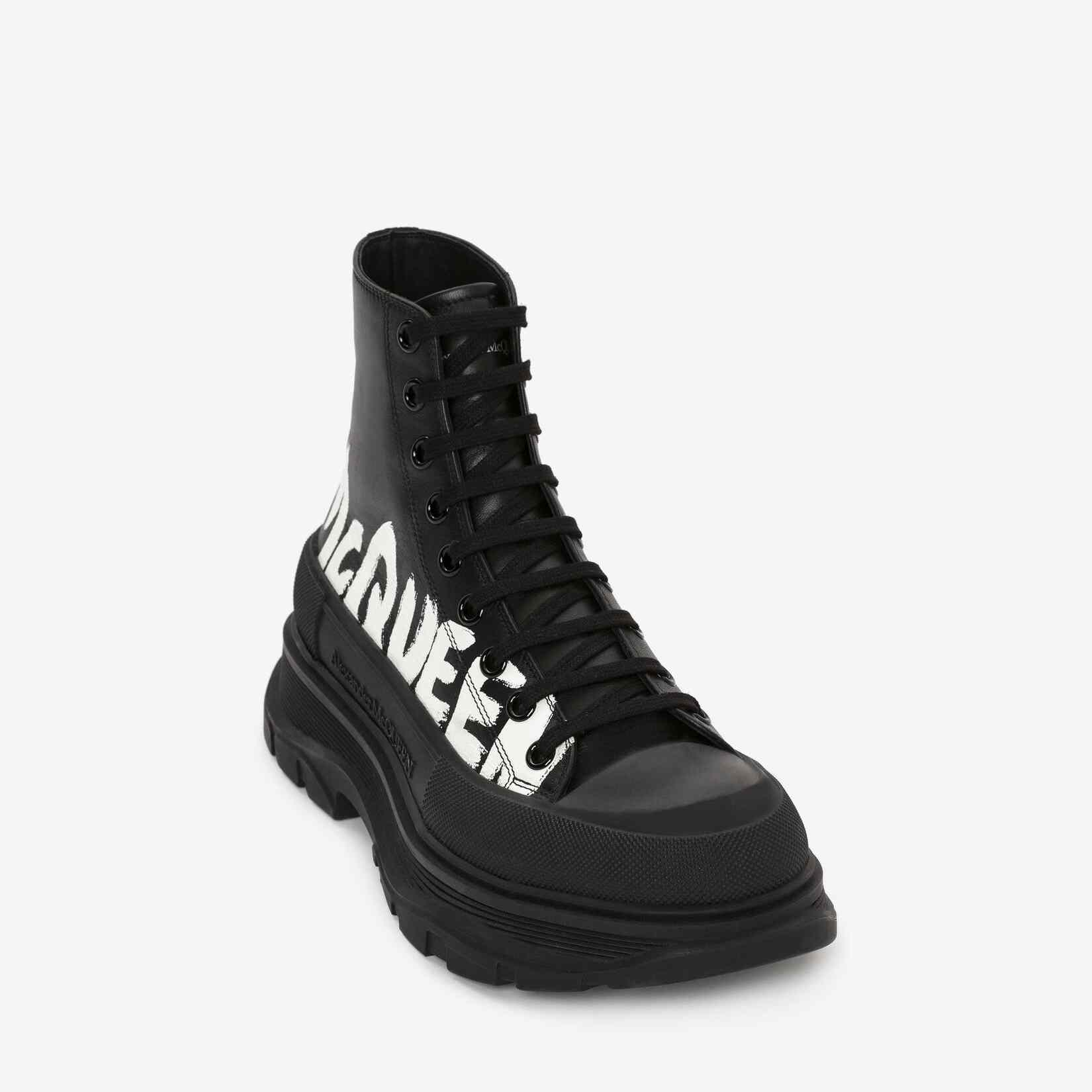 Alexander Mqueen Tread Slick Boot In Black/White - DopestKickz