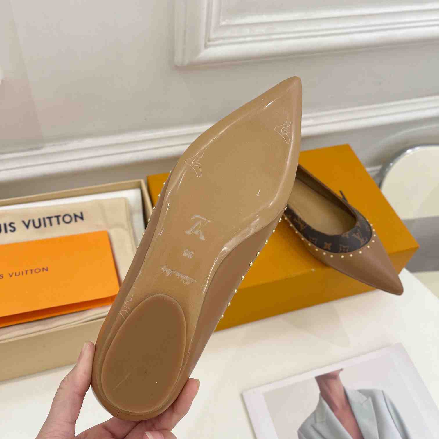 Louis Vuitton Signature Flat Ballerina    - DopestKickz