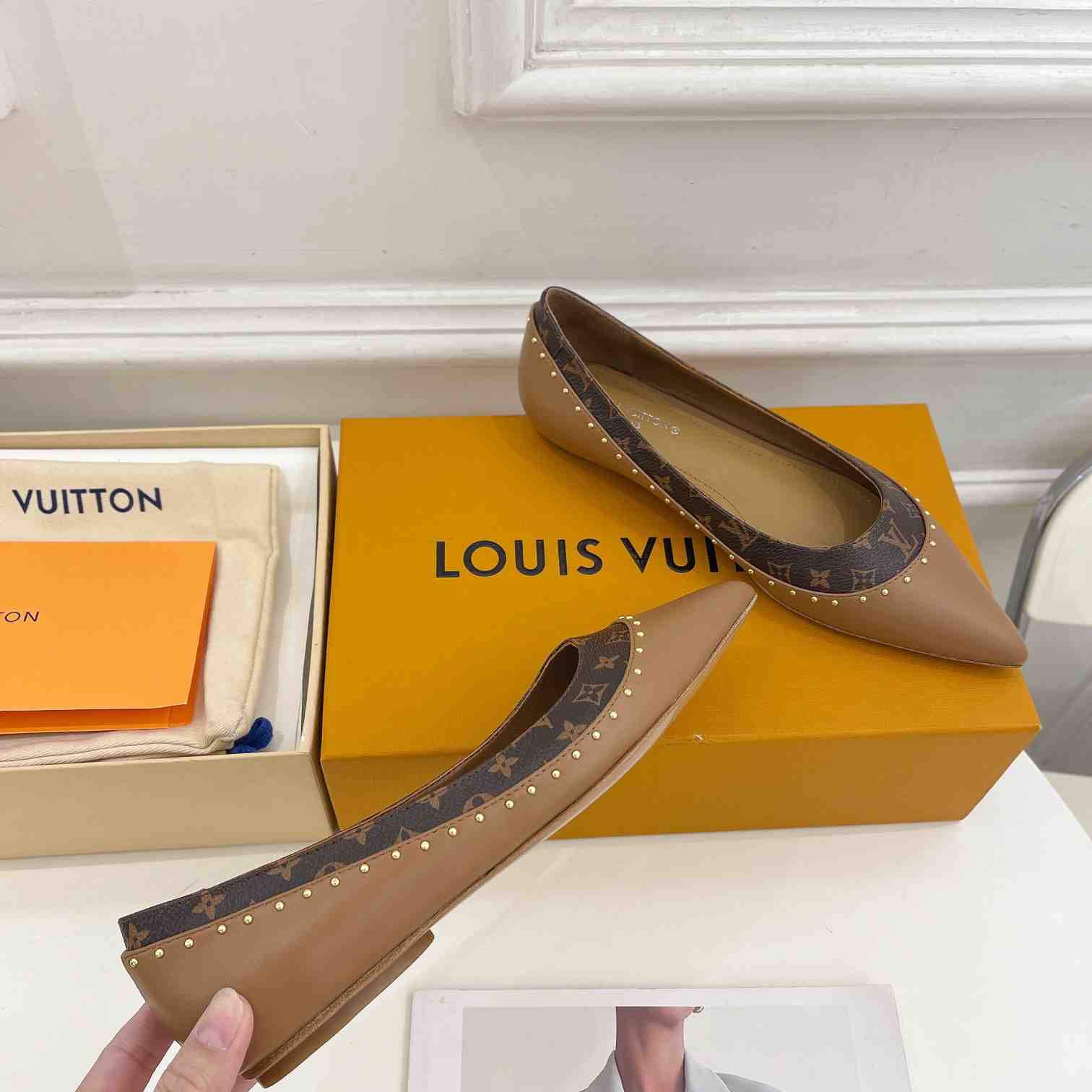 Louis Vuitton Signature Flat Ballerina    - DopestKickz