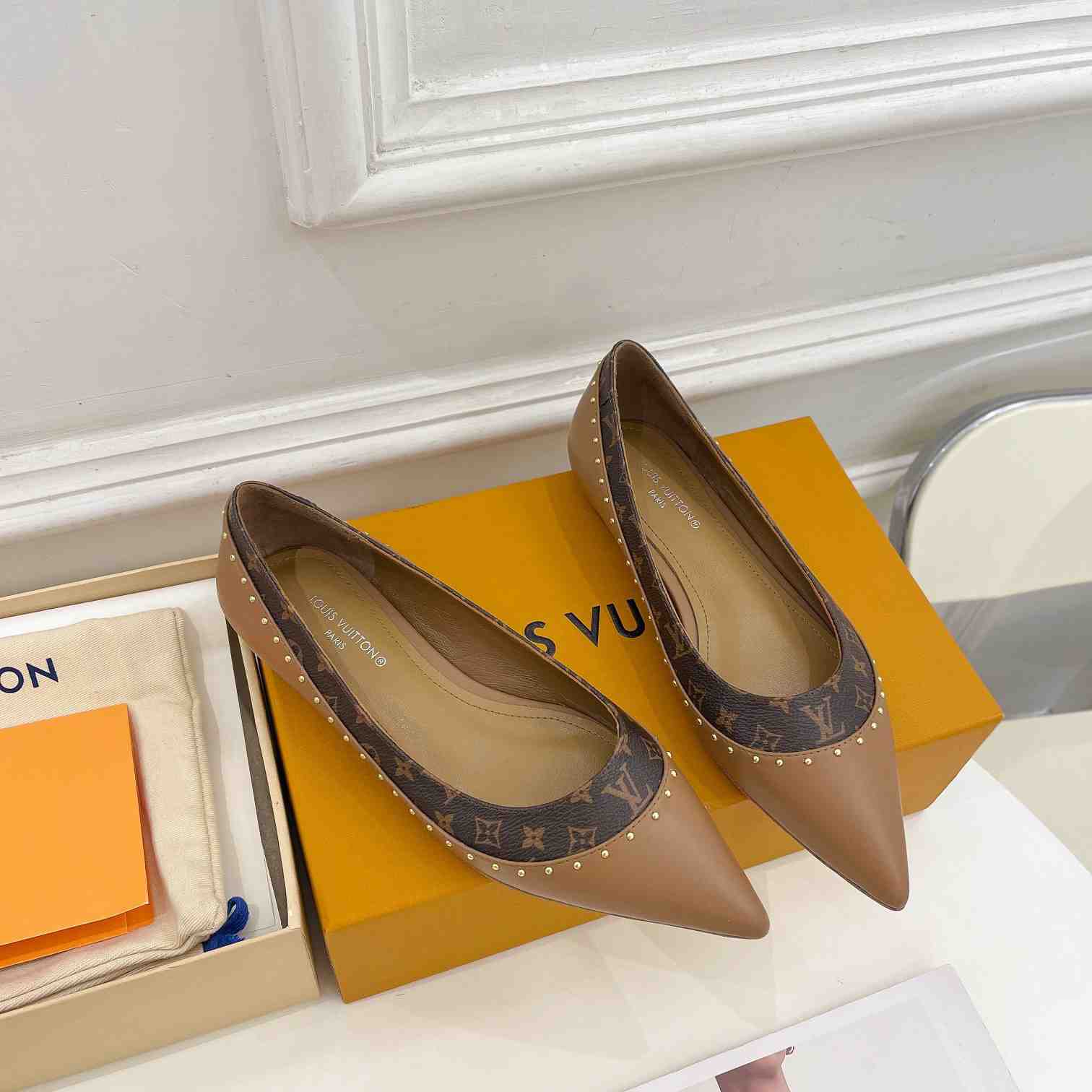 Louis Vuitton Signature Flat Ballerina    - DopestKickz