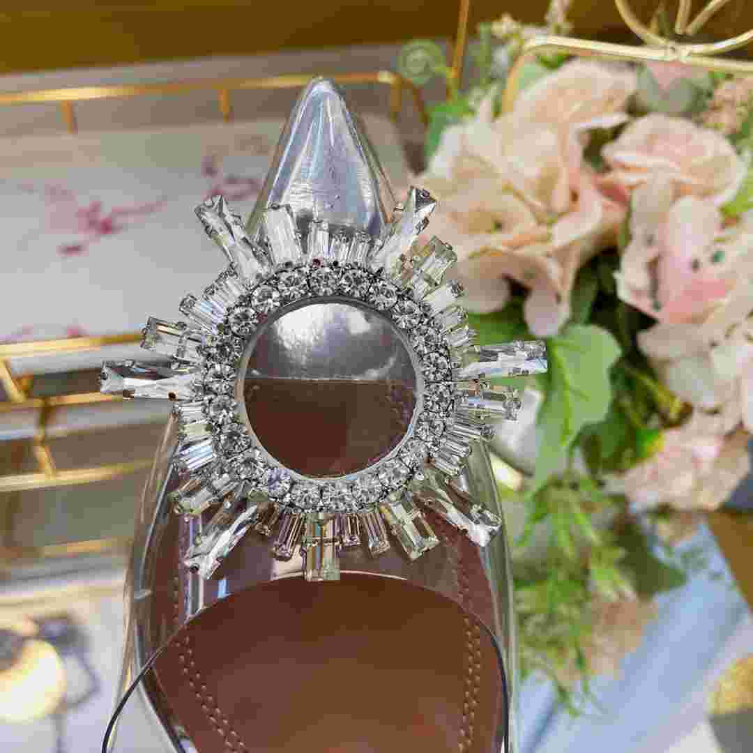 Amina Muaddi Begum 90mm 'Glass' Slingback Pumps - DopestKickz