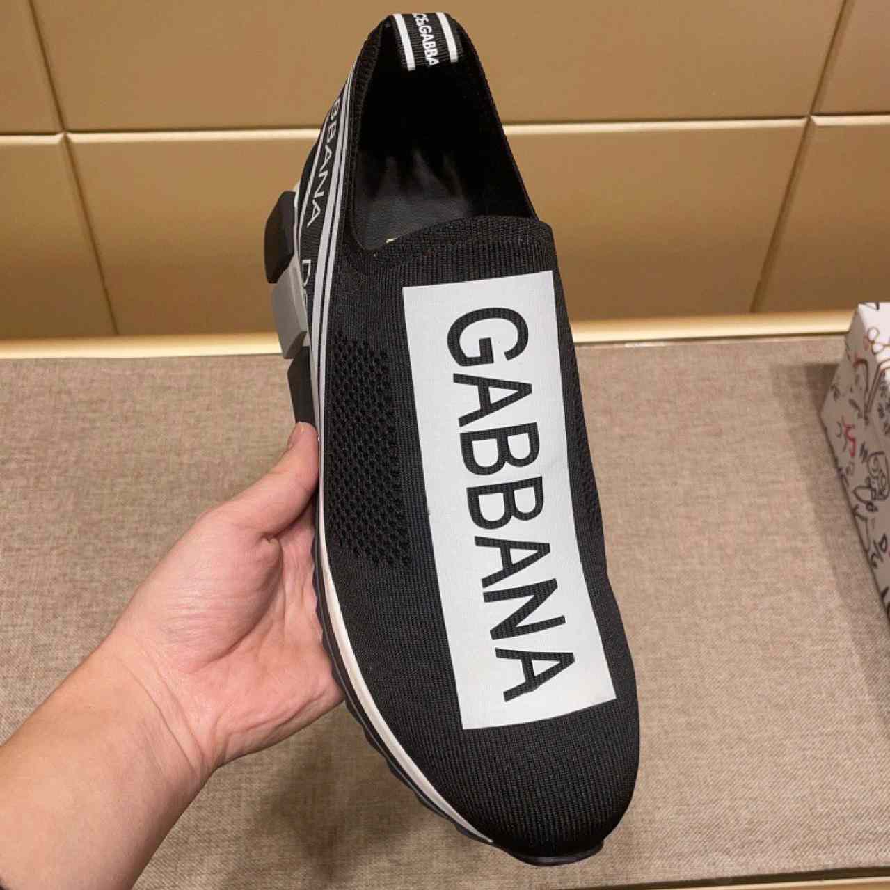 Dolce & Gabbana Stretch Jersey Sorrento Sneakers With Logo - DopestKickz