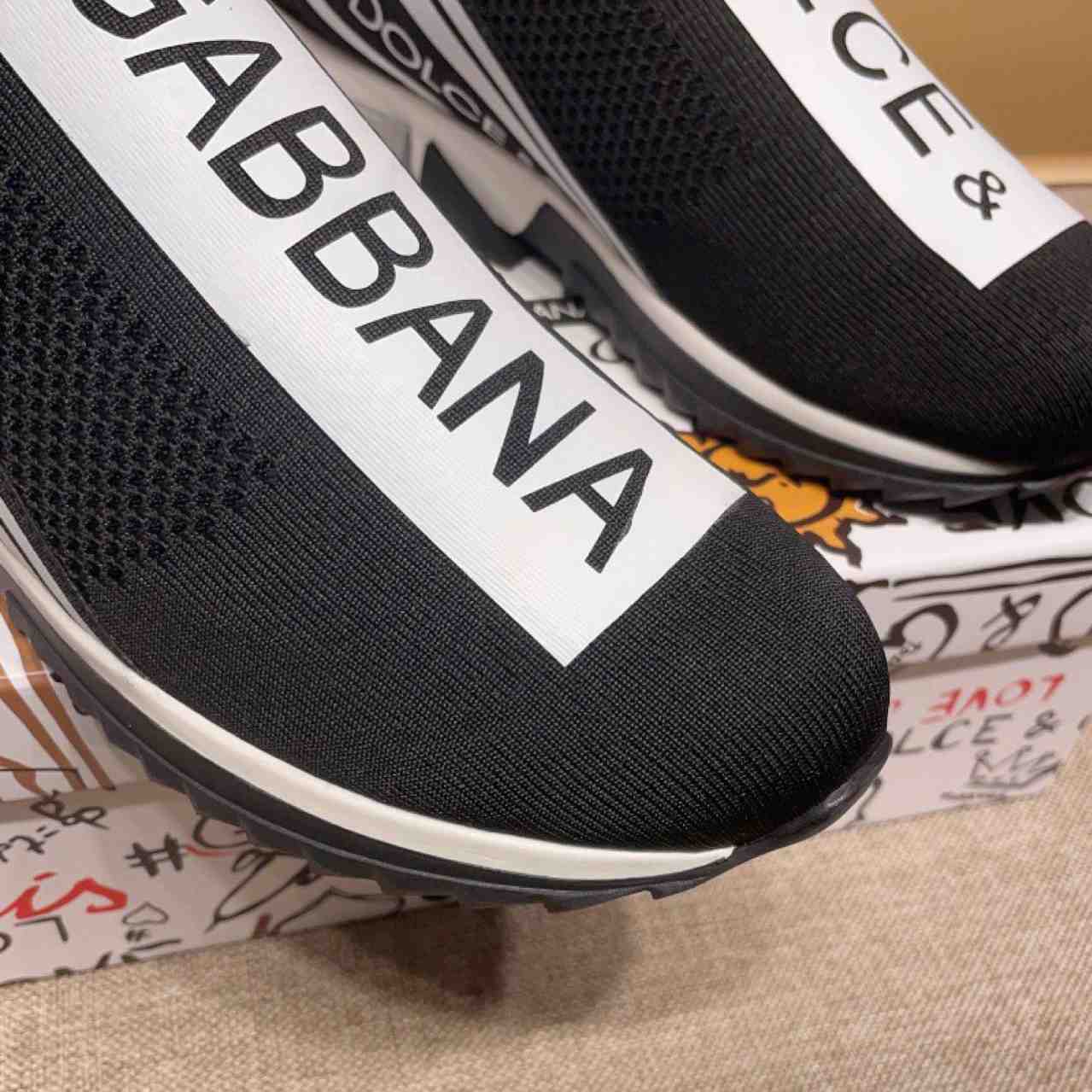 Dolce & Gabbana Stretch Jersey Sorrento Sneakers With Logo - DopestKickz