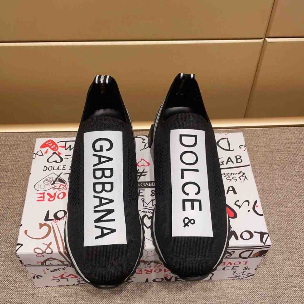 Dolce & Gabbana Stretch Jersey Sorrento Sneakers With Logo - DopestKickz