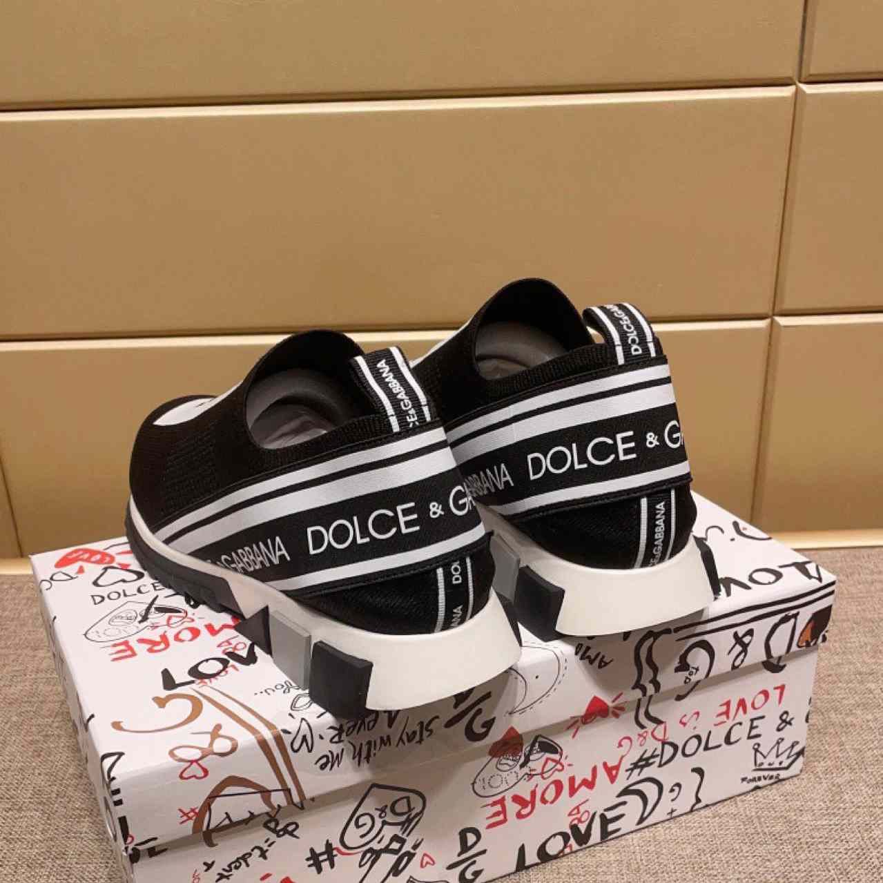 Dolce & Gabbana Stretch Jersey Sorrento Sneakers With Logo - DopestKickz