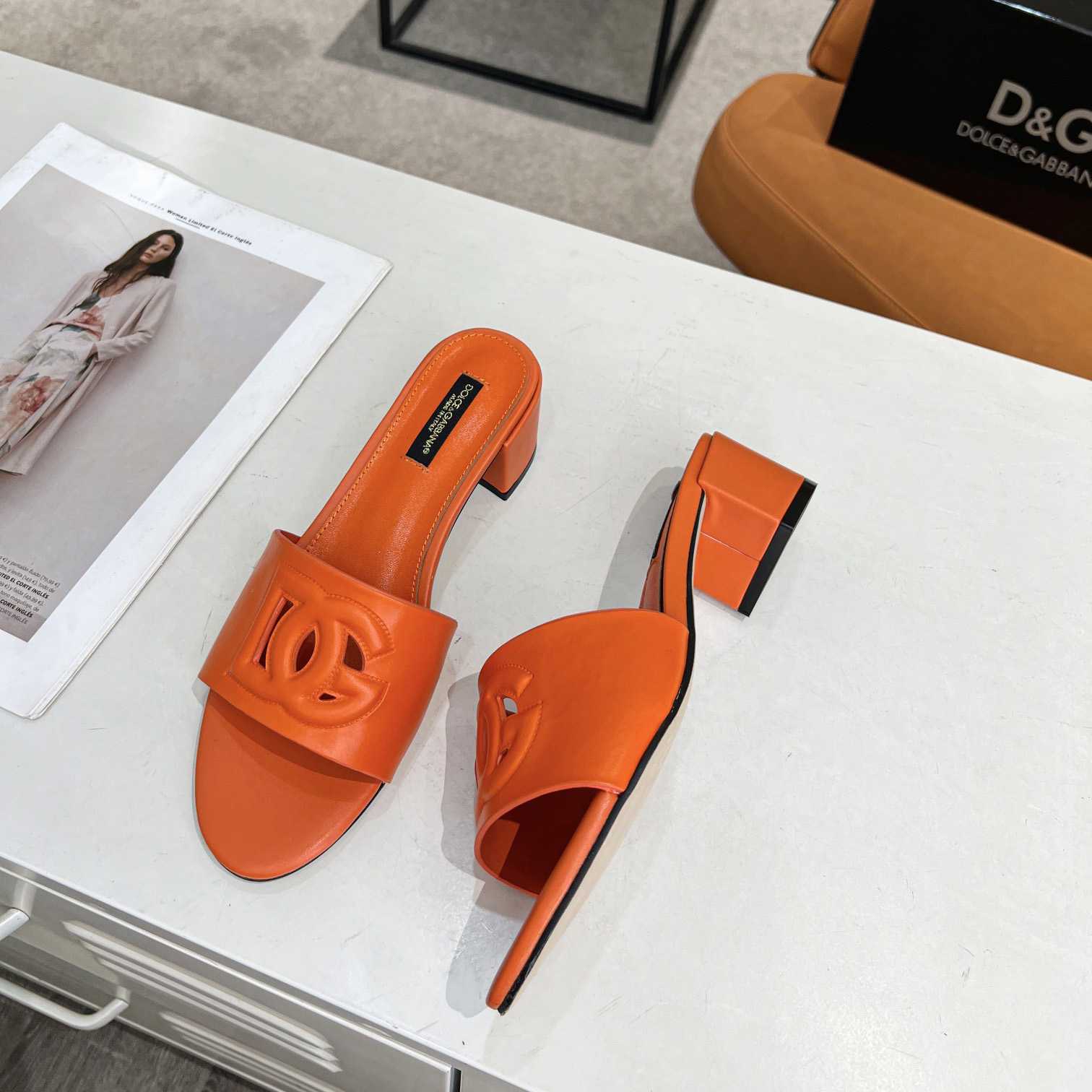 Dolce & Gabbana Calfskin Mules With DG Millennials Logo - DopestKickz