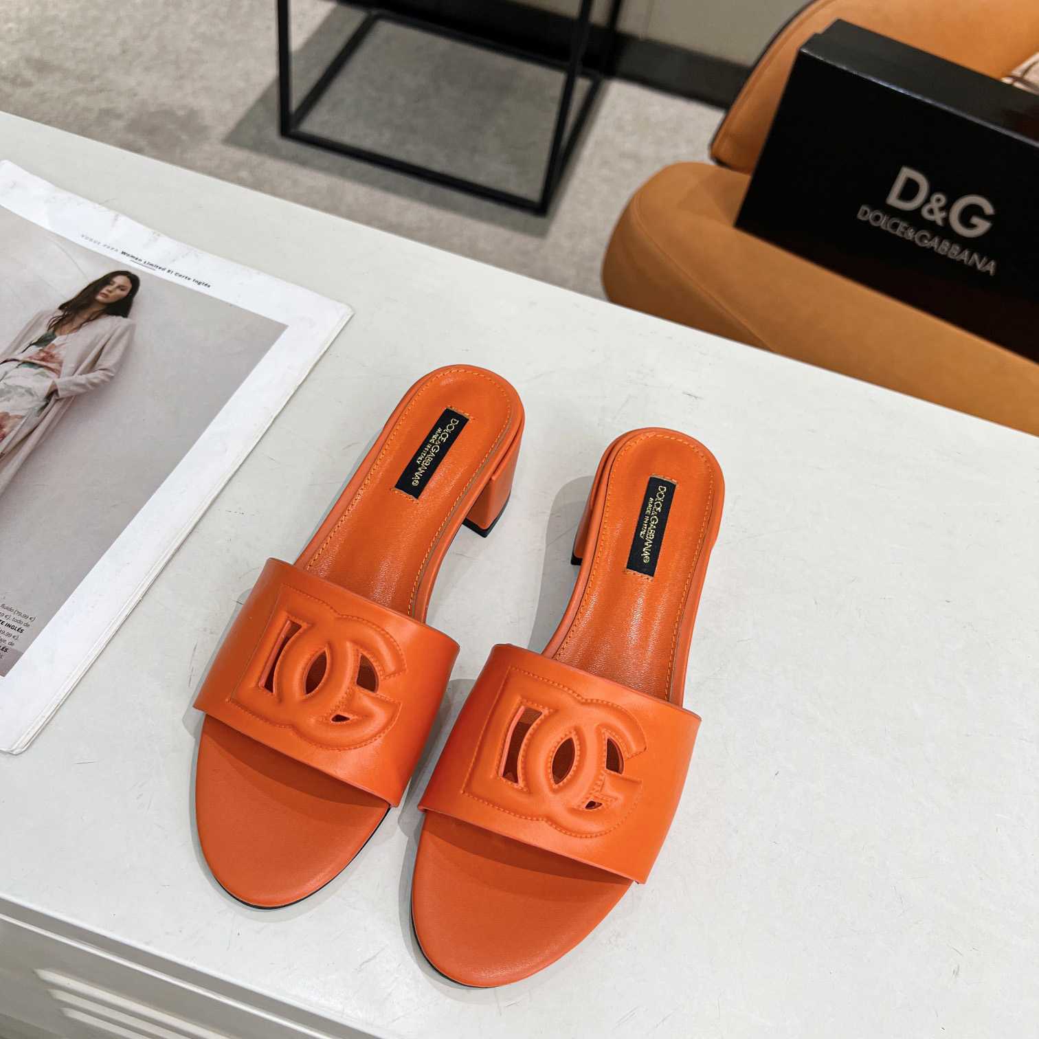 Dolce & Gabbana Calfskin Mules With DG Millennials Logo - DopestKickz