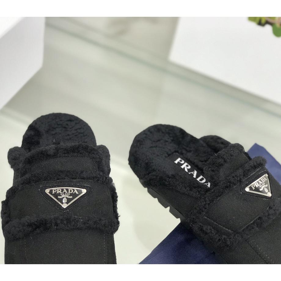 Prada Shearling Slippers - DopestKickz
