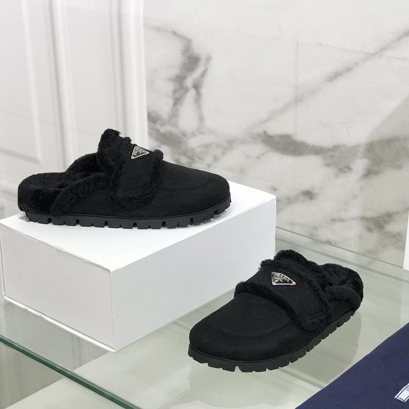 Prada Shearling Slippers - DopestKickz