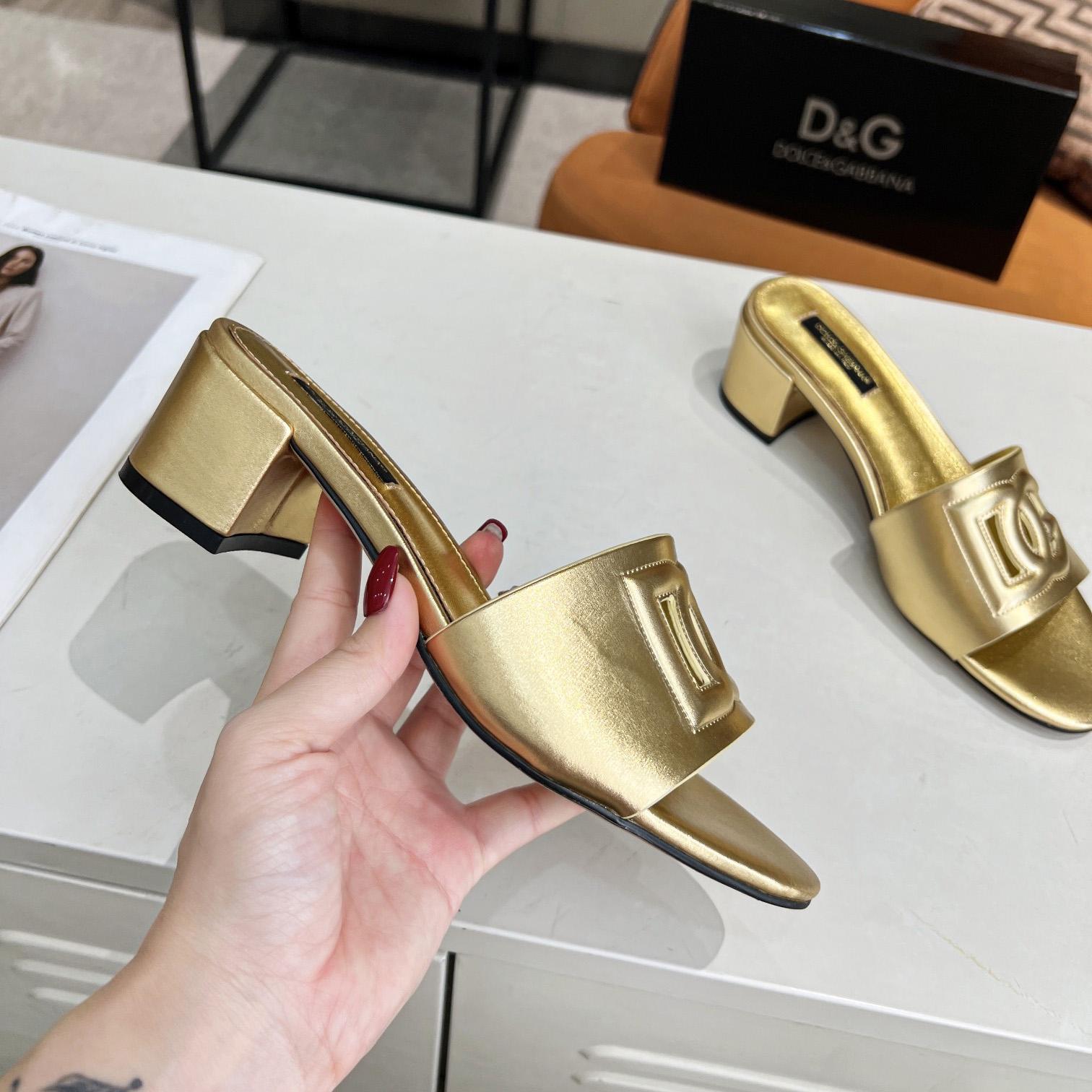 Dolce & Gabbana Calfskin Mules With DG Millennials Logo - DopestKickz