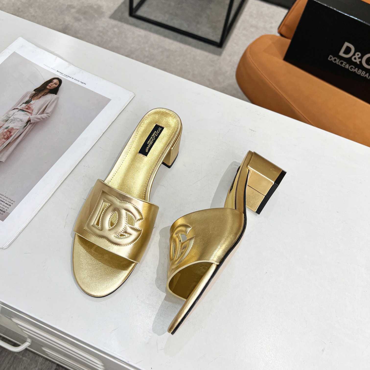 Dolce & Gabbana Calfskin Mules With DG Millennials Logo - DopestKickz