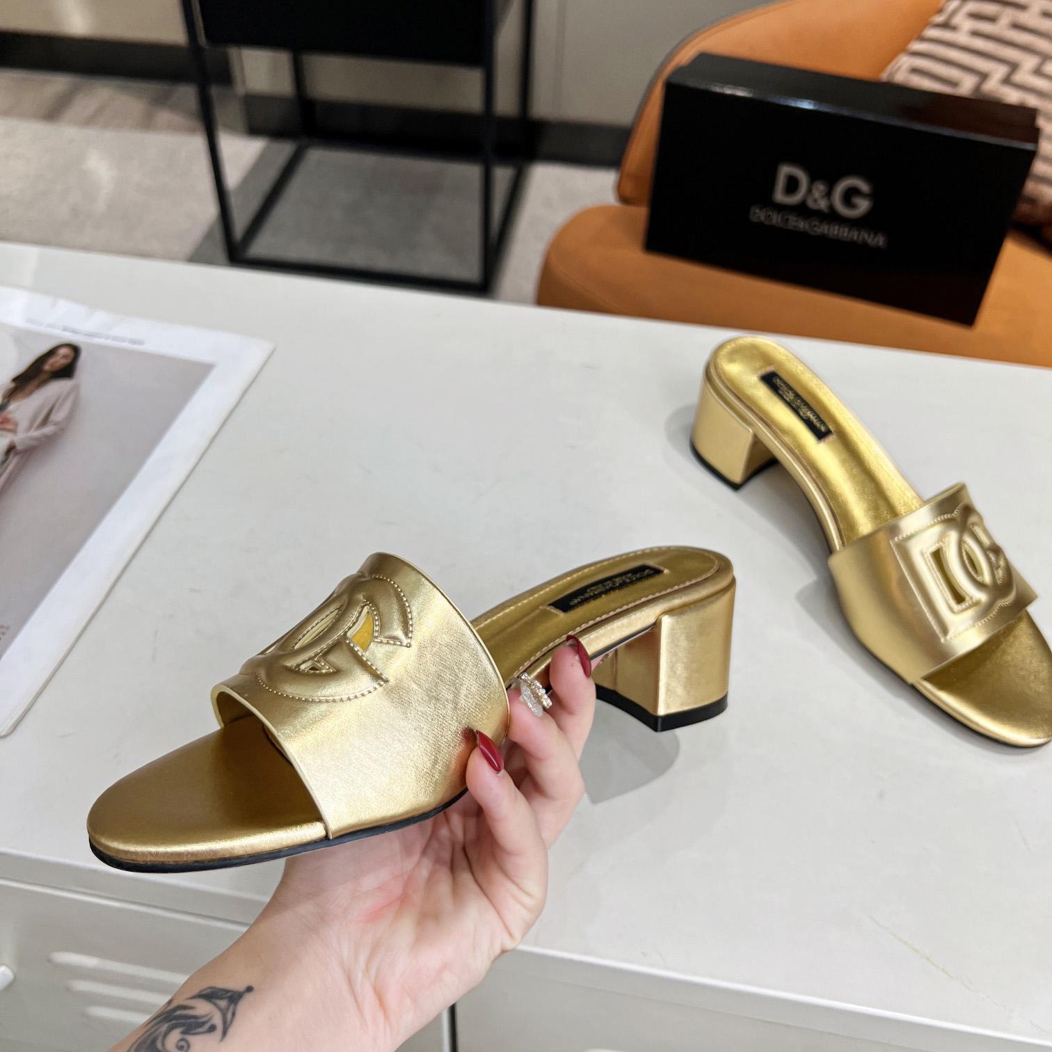 Dolce & Gabbana Calfskin Mules With DG Millennials Logo - DopestKickz