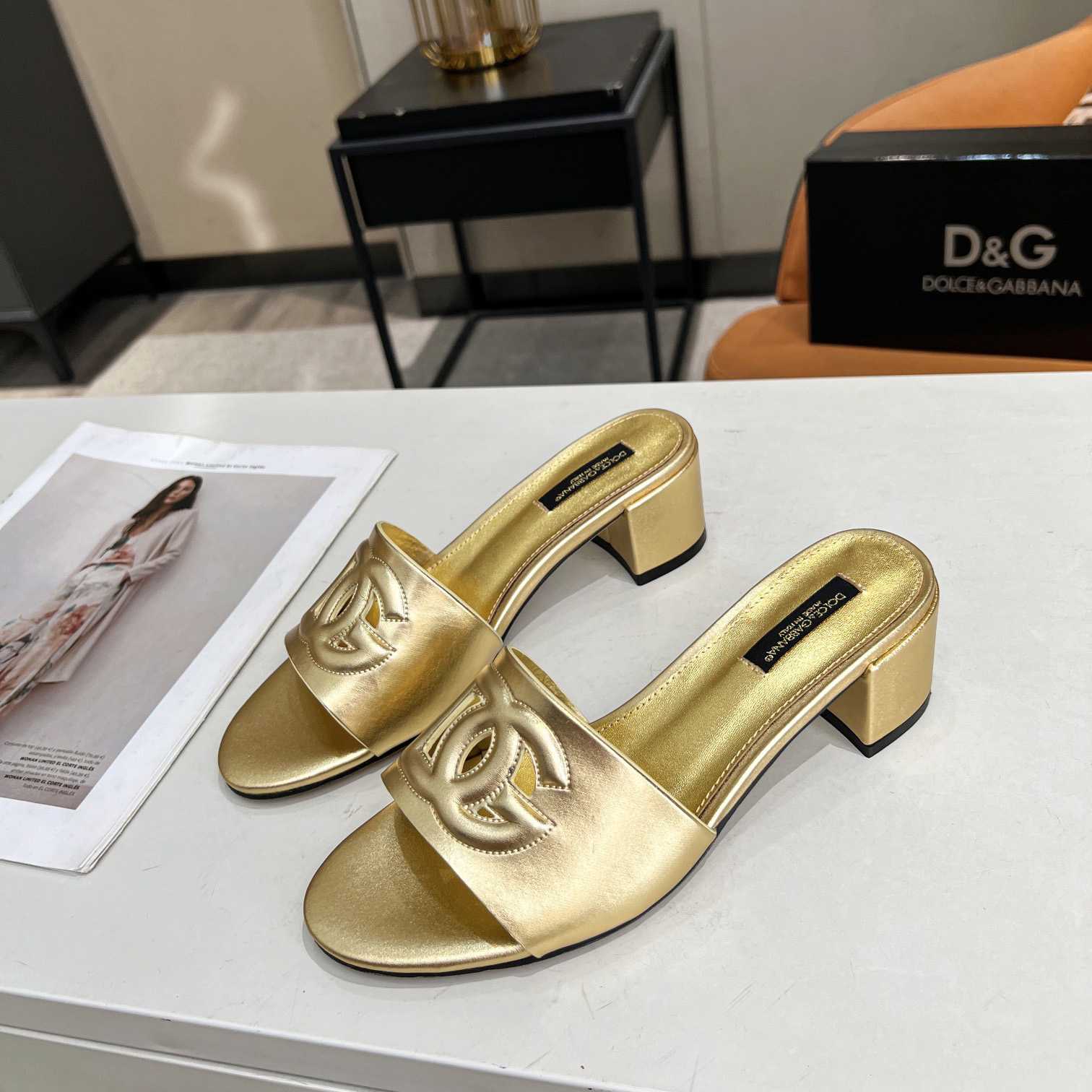 Dolce & Gabbana Calfskin Mules With DG Millennials Logo - DopestKickz