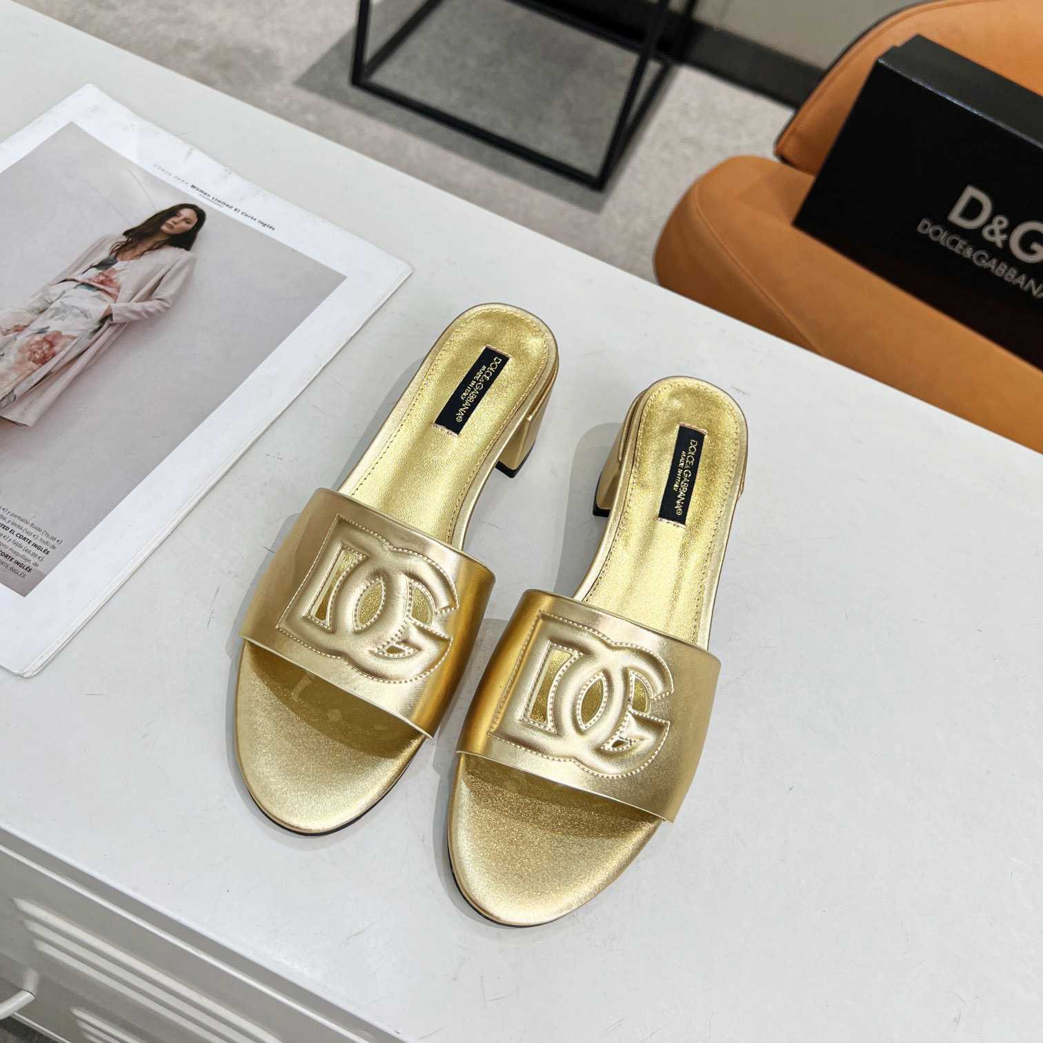 Dolce & Gabbana Calfskin Mules With DG Millennials Logo - DopestKickz
