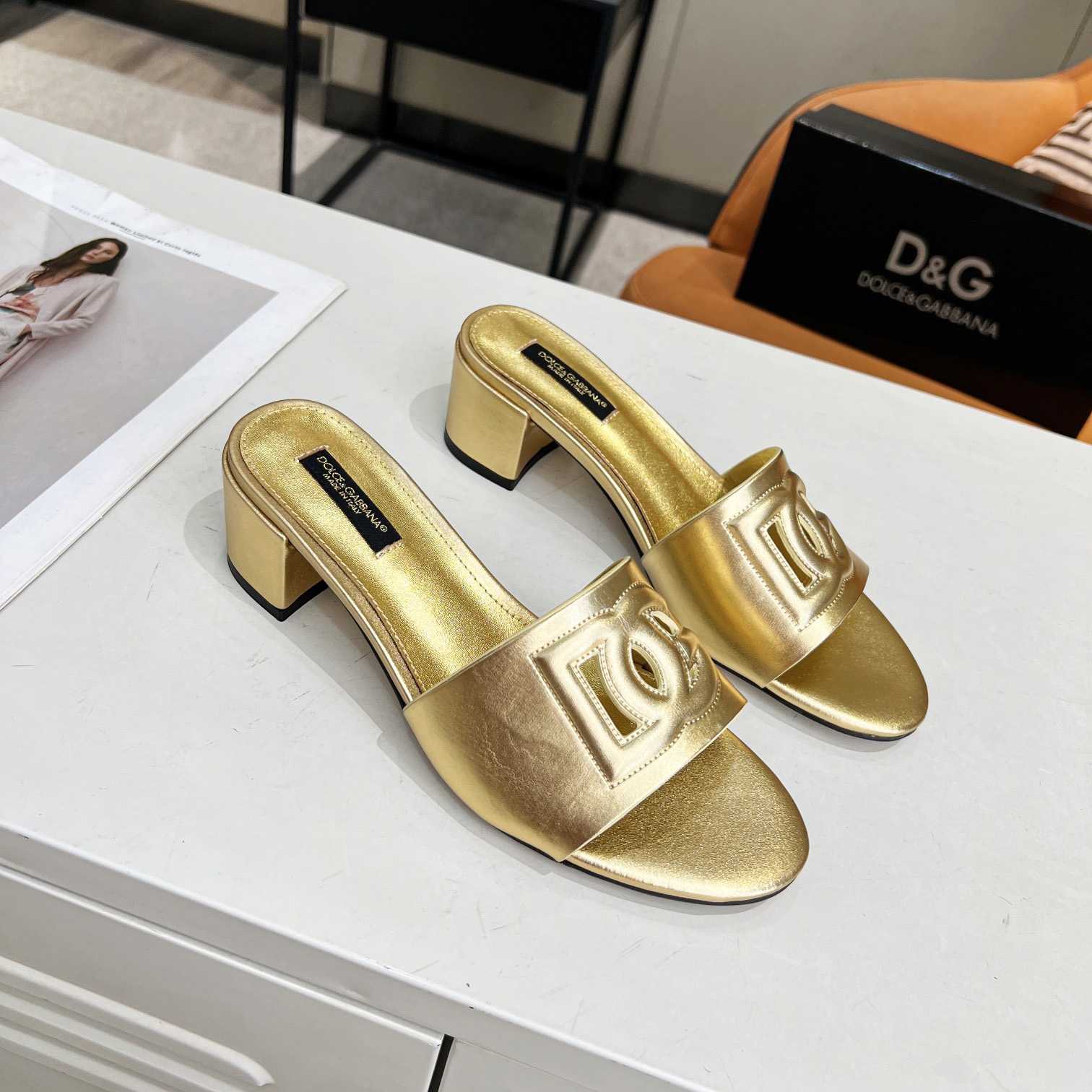 Dolce & Gabbana Calfskin Mules With DG Millennials Logo - DopestKickz