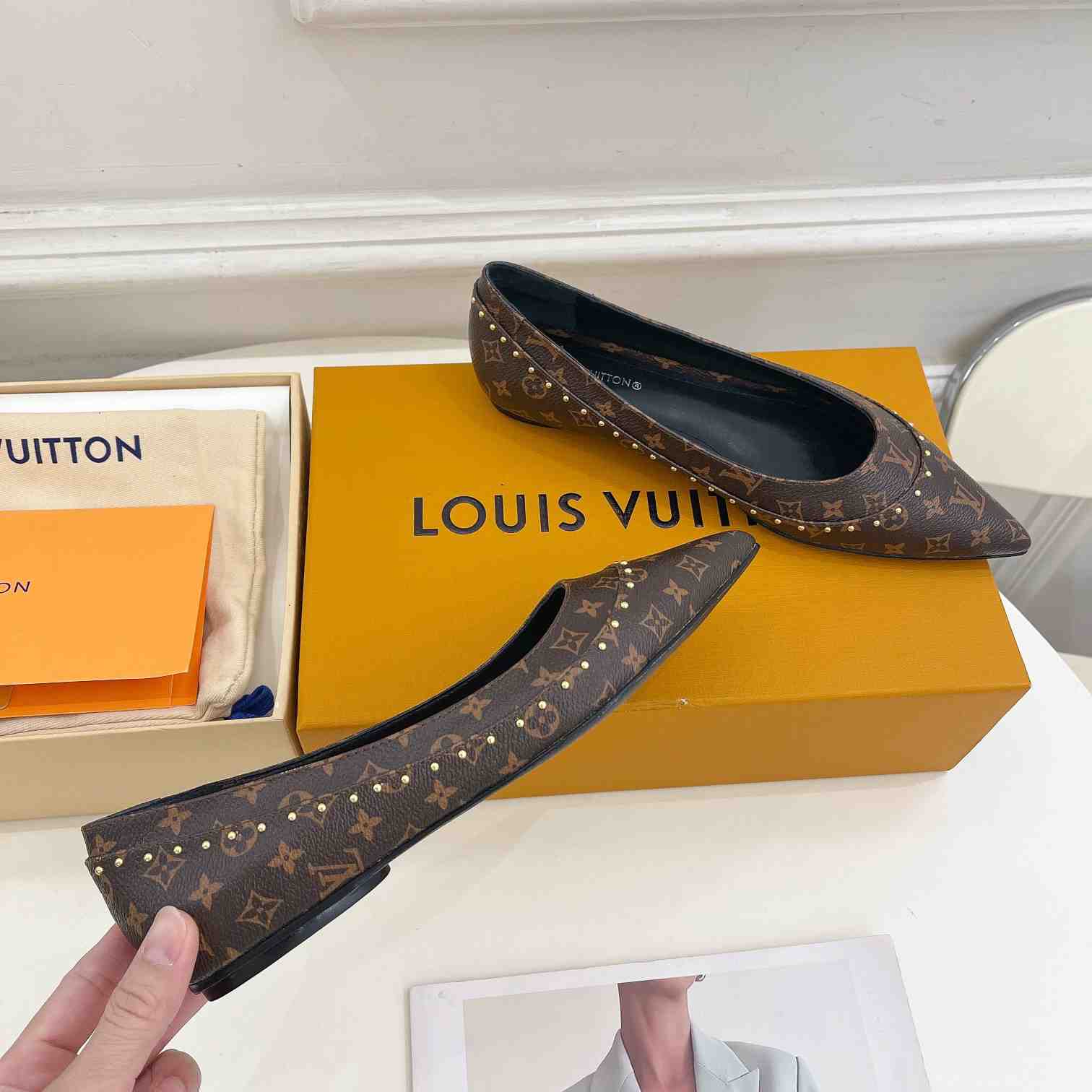 Louis Vuitton Signature Flat Ballerina    - DopestKickz