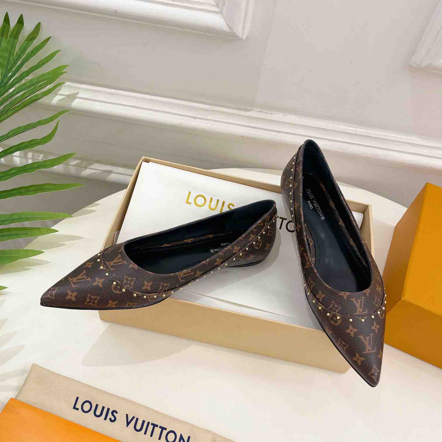 Louis Vuitton Signature Flat Ballerina    - DopestKickz