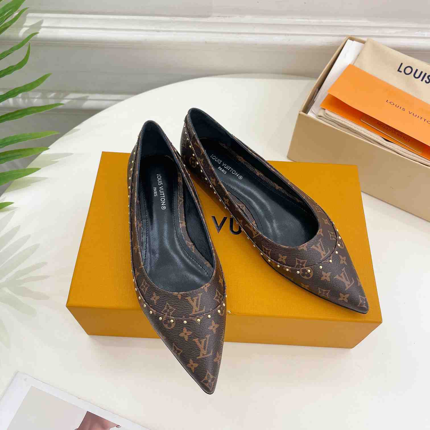 Louis Vuitton Signature Flat Ballerina    - DopestKickz