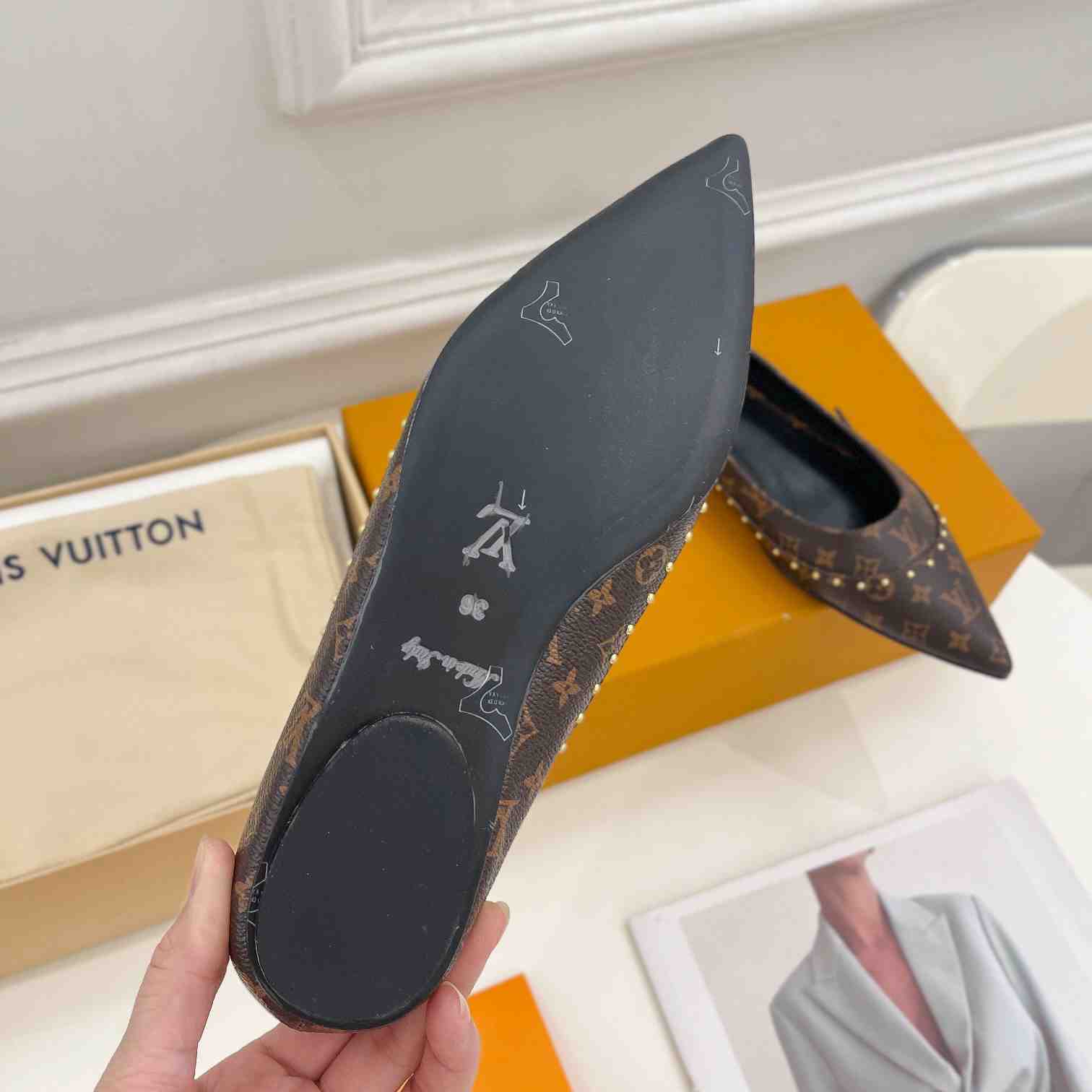 Louis Vuitton Signature Flat Ballerina    - DopestKickz